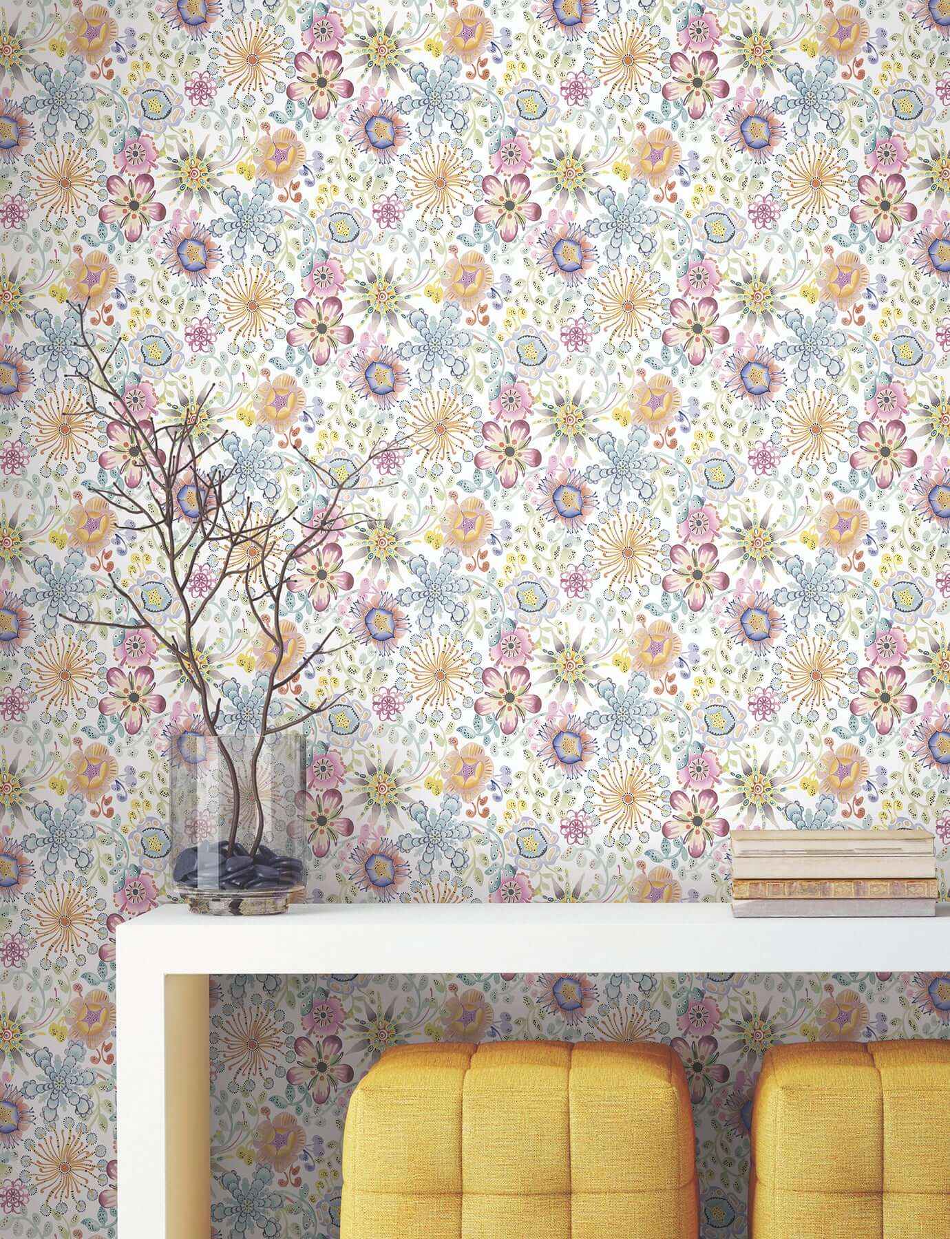 Magic Garden Multicolor Peel & Stick Wallpaper - York Wallcoverings - PSW1636RL