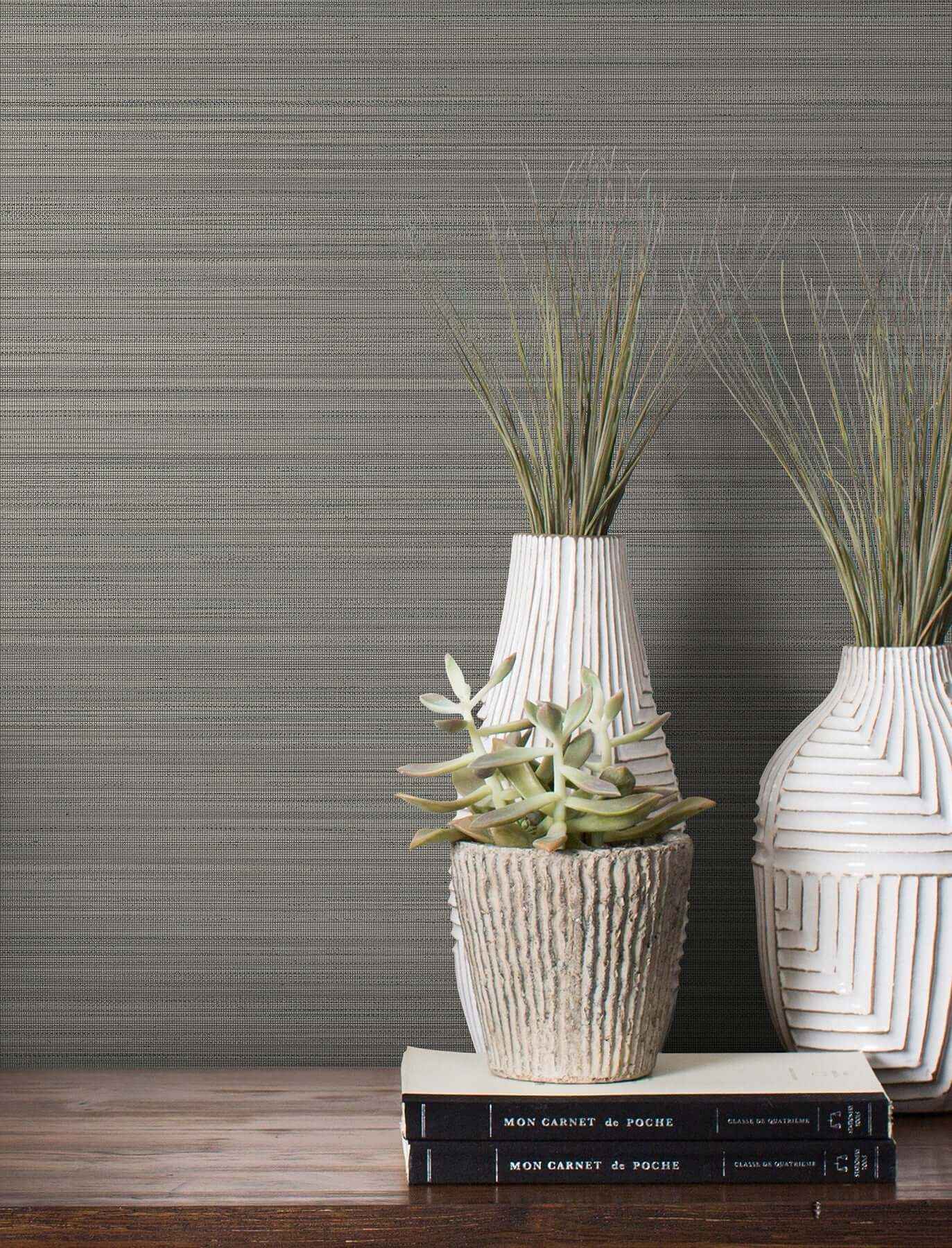 Loomed Ash Wallpaper - York Wallcoverings - MJ4886N