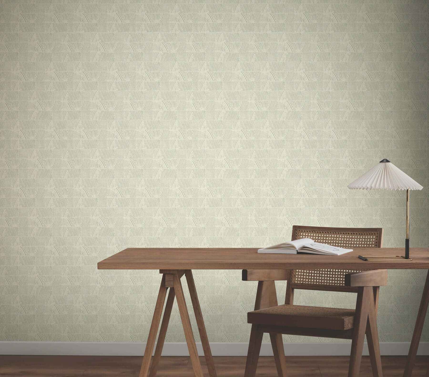 Woodcut Green & Stone Wallpaper - York Wallcoverings - GN2624