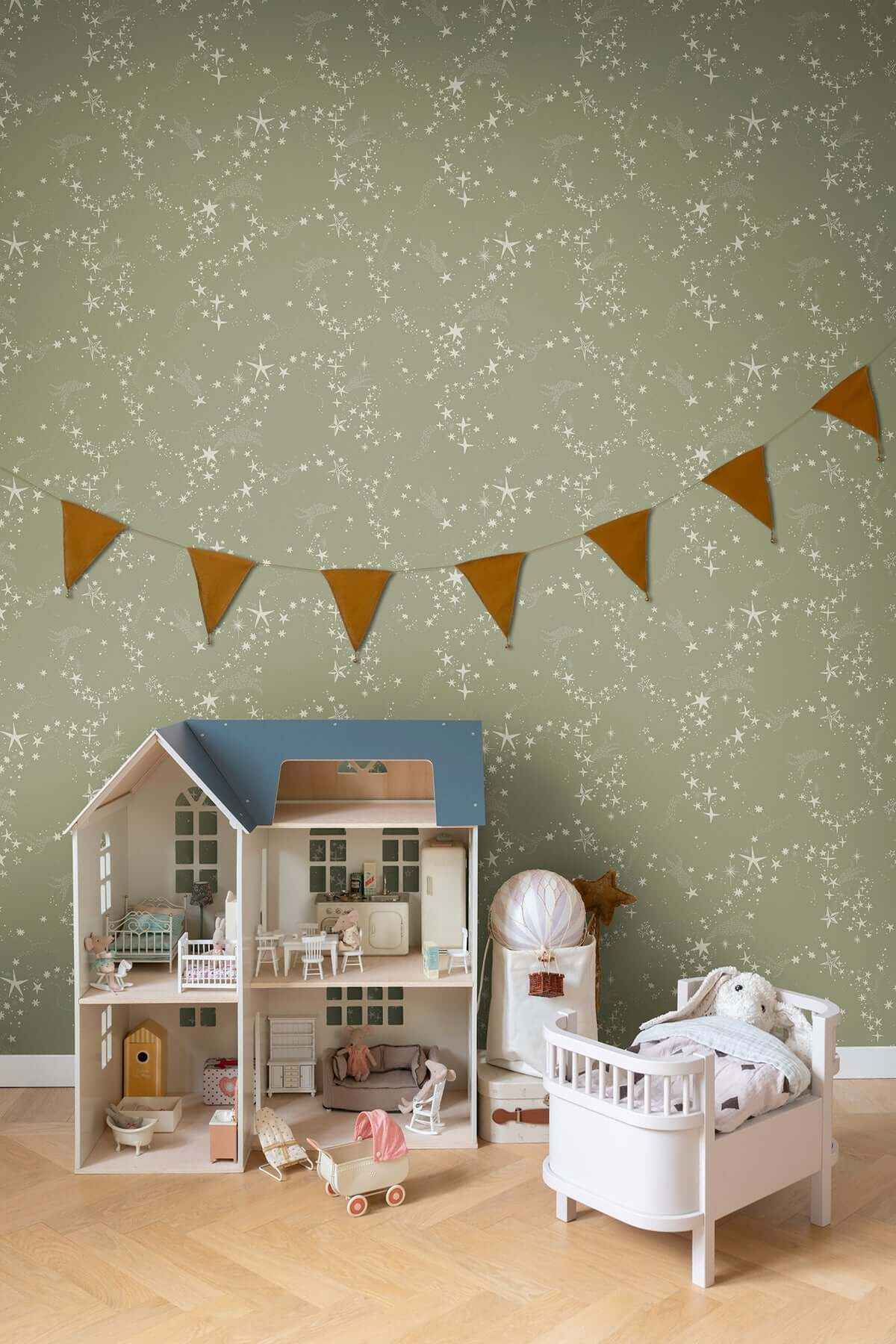 Stjarnhimmel Green Wallpaper - York Wallcoverings - MB29022 - York Wallcoverings Wallpaper