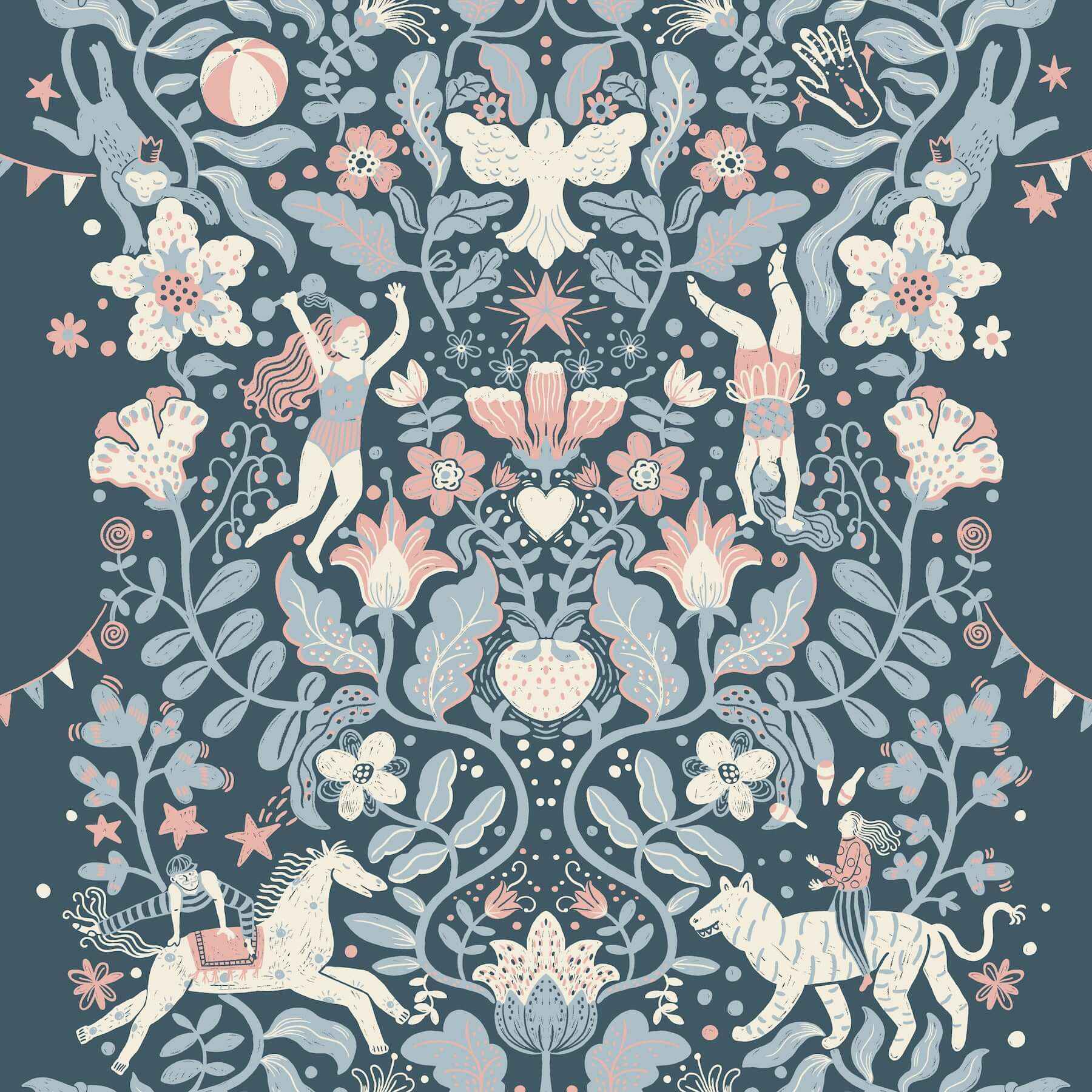 Cirkus Blue Wallpaper - York Wallcoverings - MB29028