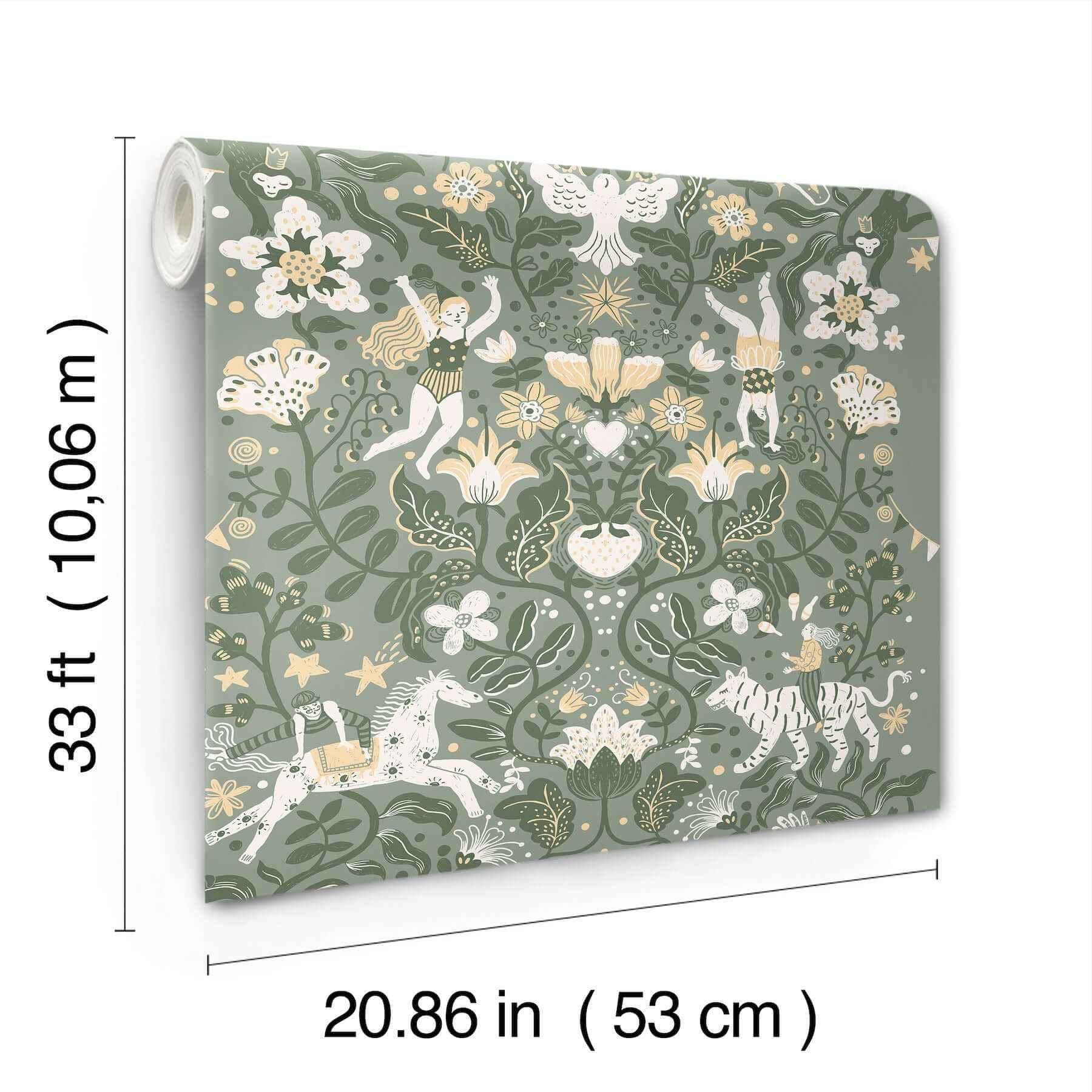 Cirkus Sea Green Wallpaper - York Wallcoverings - MB29027 - York Wallcoverings Wallpaper
