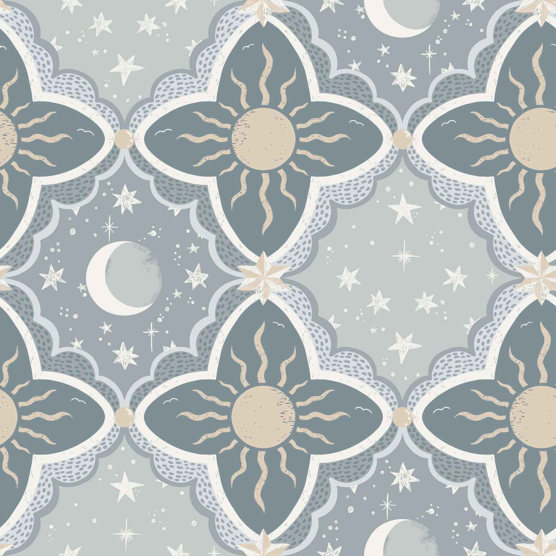 Sol & Mane Blue Wallpaper - York Wallcoverings - MB29034 - York Wallcoverings Wallpaper