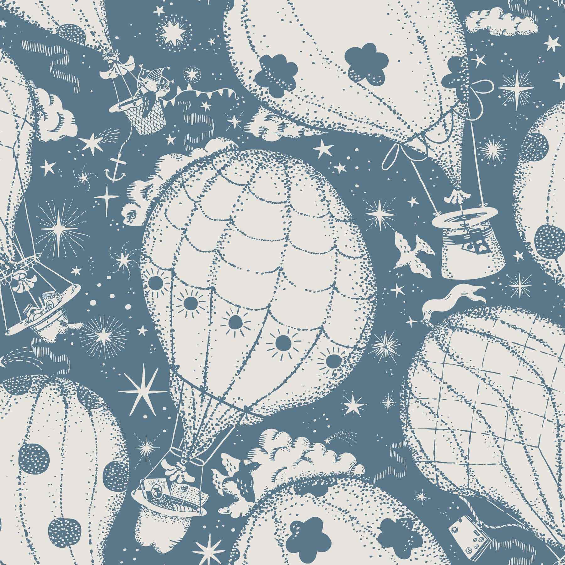 Ballongerna Dark Blue Wallpaper - York Wallcoverings - MB29006