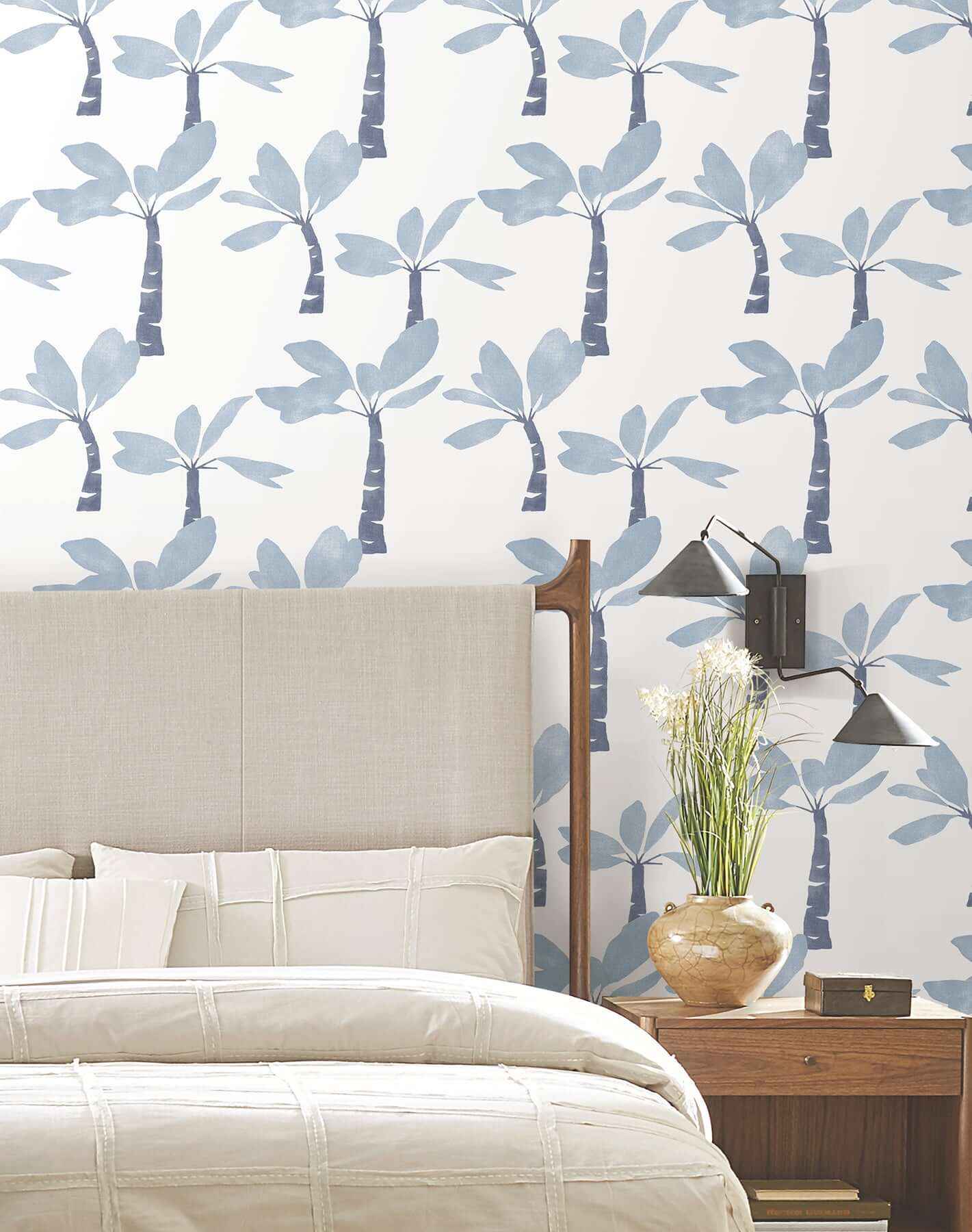 Painted Oasis Ultramarine Wallpaper - York Wallcoverings - ZM2837 - York Wallcoverings Wallpaper