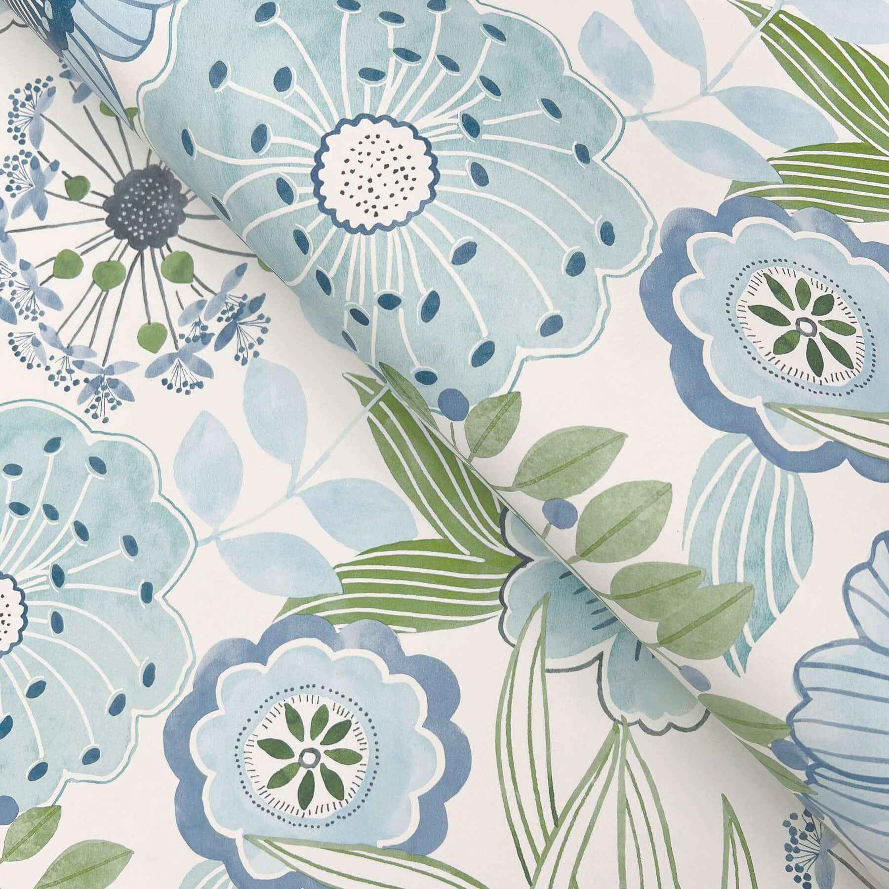 Artistic Bouquet Alpine & Leaf Wallpaper - York Wallcoverings - ZM2892 - York Wallcoverings Wallpaper