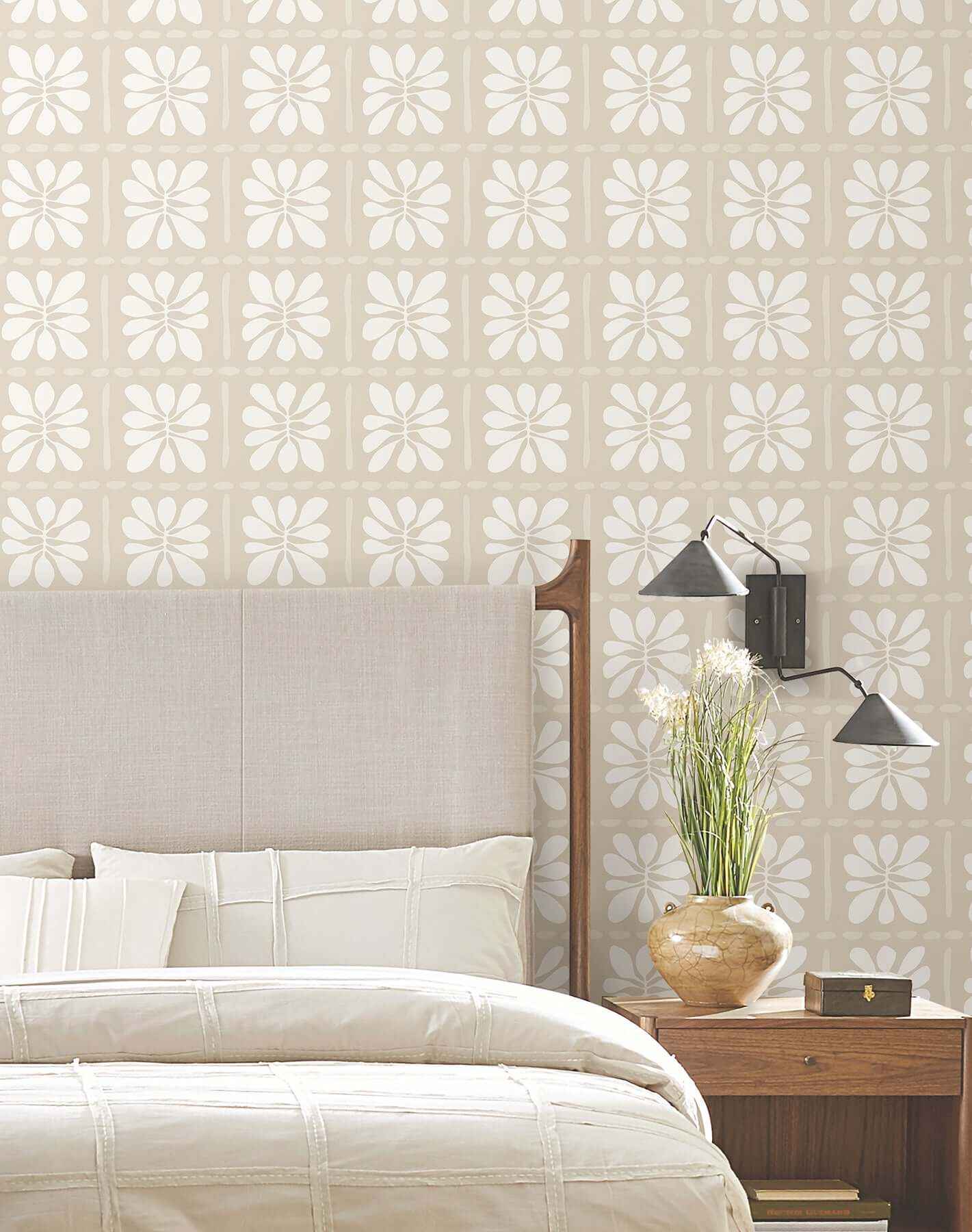 Mimosa Fleur Nude Wallpaper - York Wallcoverings - ZM2808