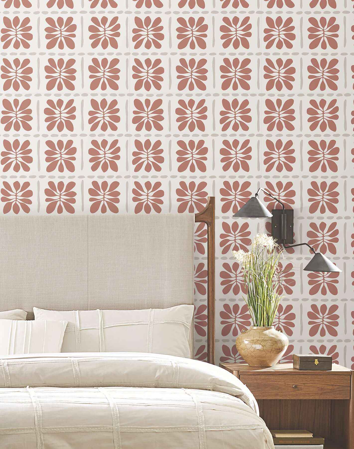 Mimosa Fleur Terracotta Wallpaper - York Wallcoverings - ZM2809 - York Wallcoverings Wallpaper