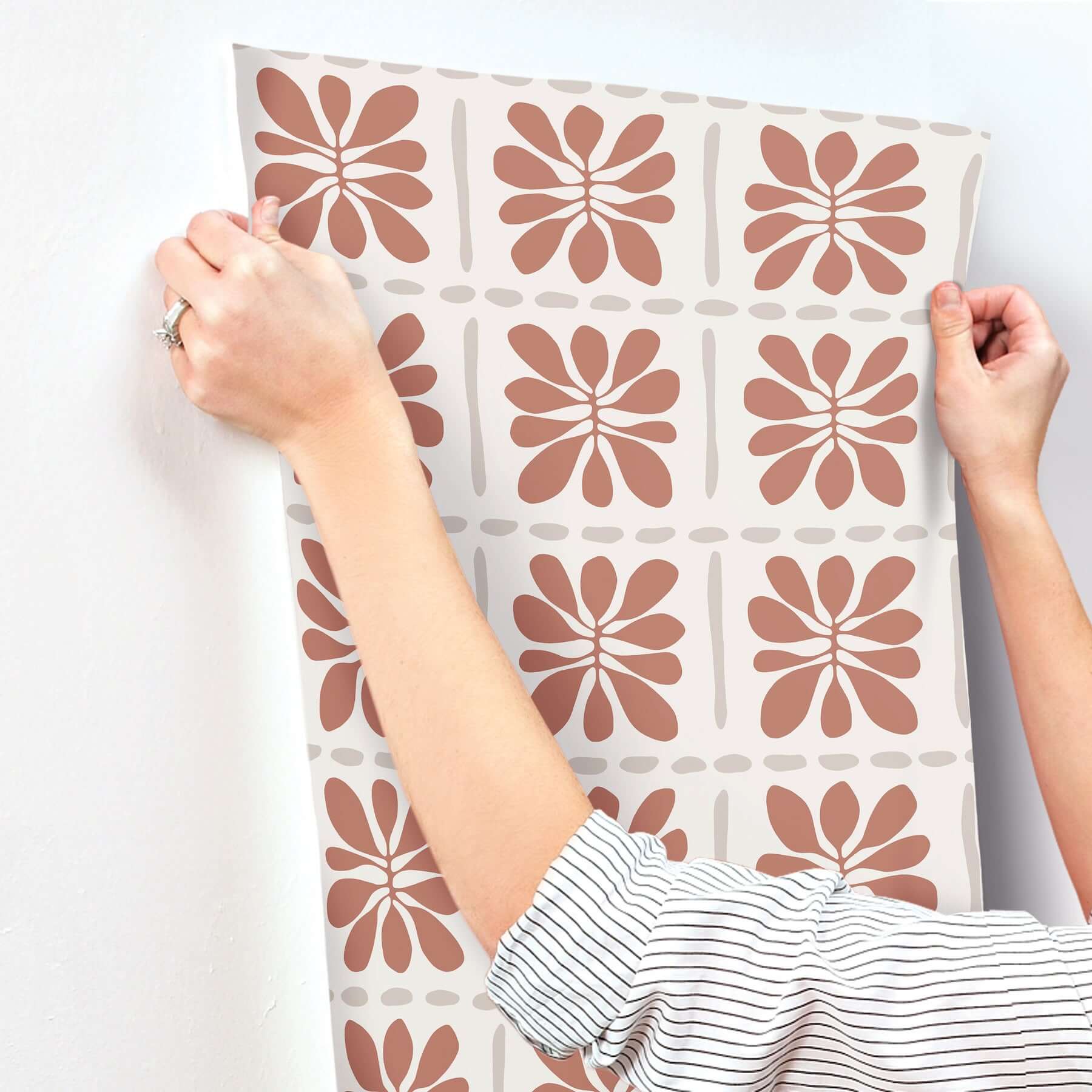 mimosa-fleur-terracotta-wallpaper-york-wallcoverings-zm2809 - York Wallcoverings Wallpaper