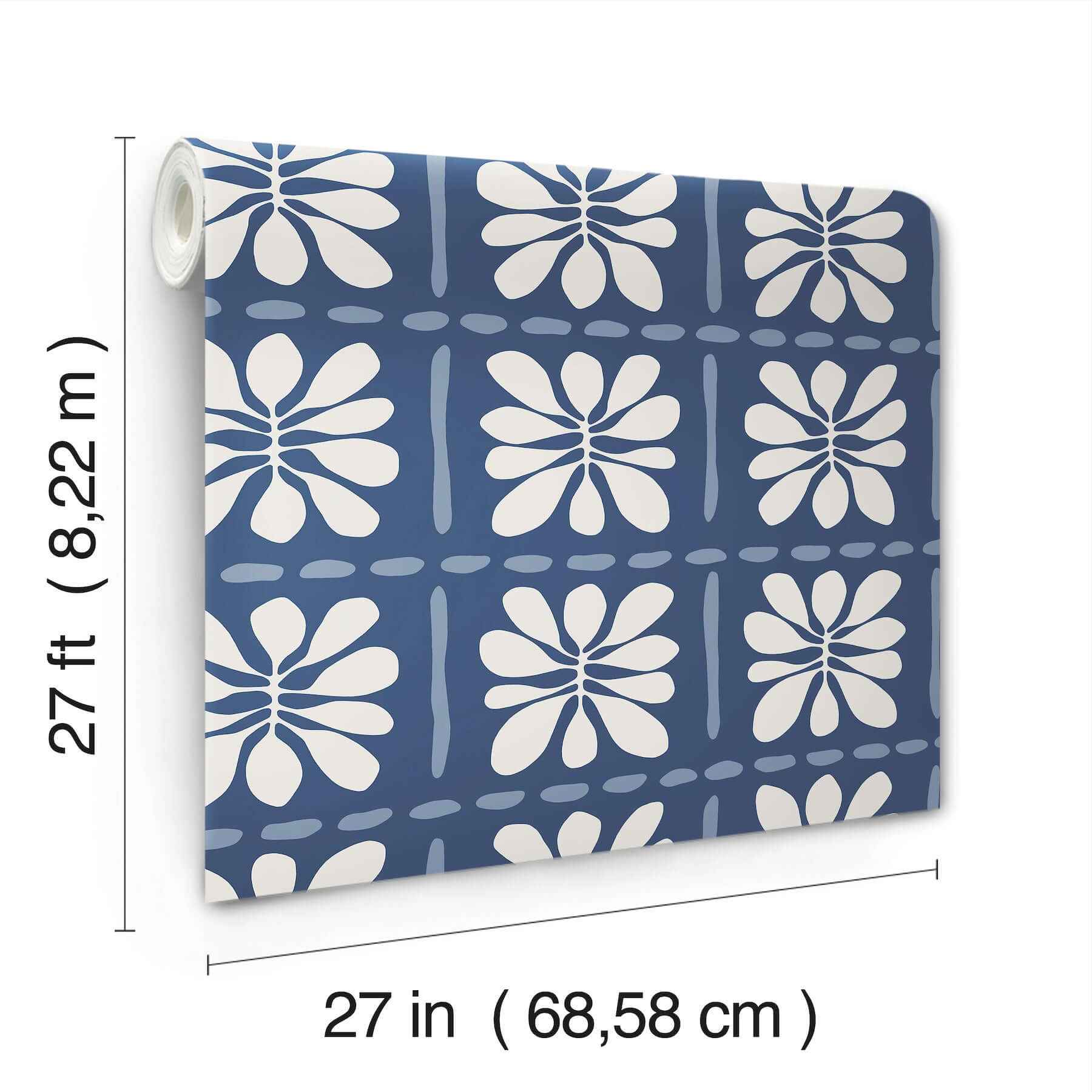 Mimosa Fleur Ultramarine Wallpaper - York Wallcoverings - ZM2807 - York Wallcoverings Wallpaper