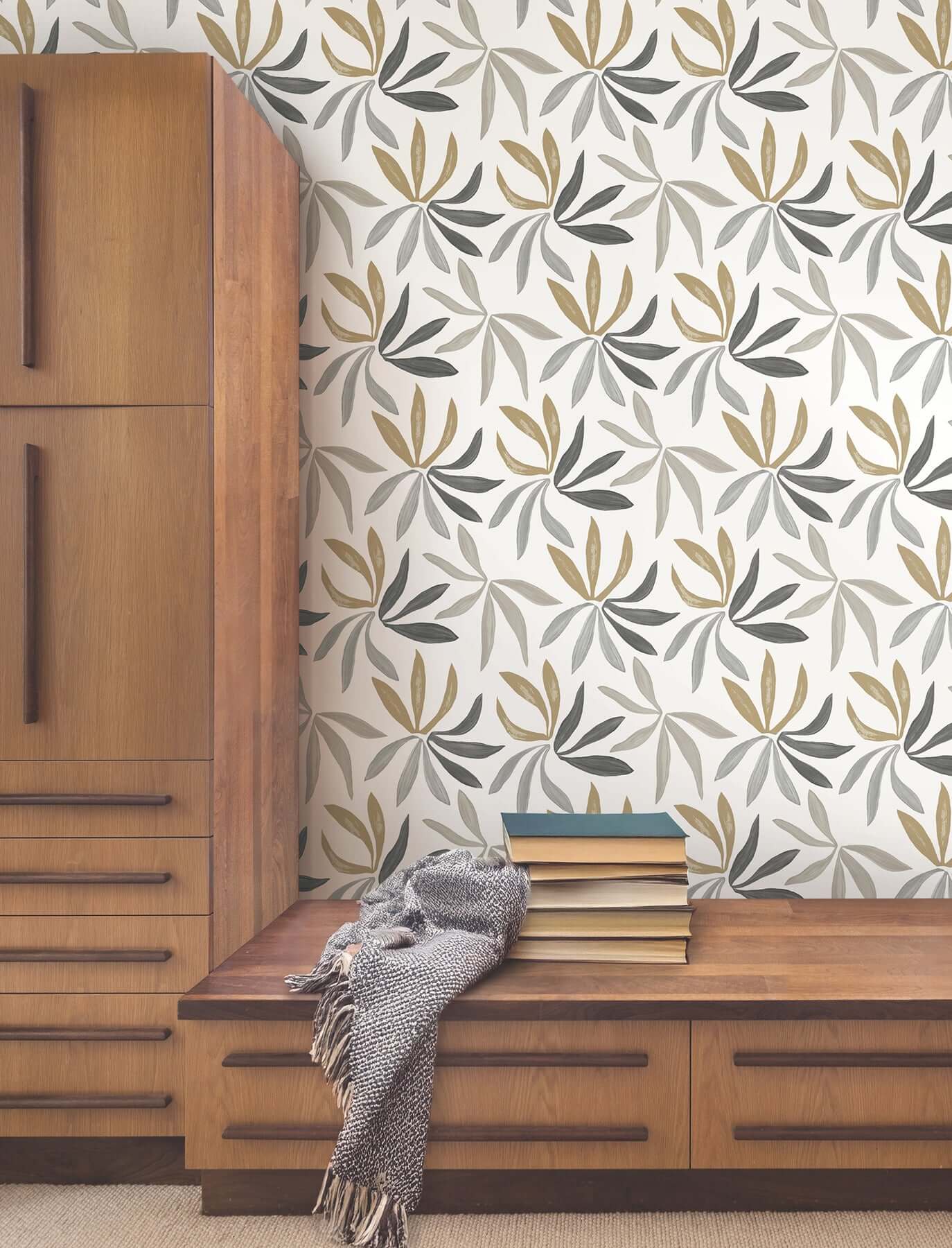 little-garden-graphite-gold-wallpaper-york-wallcoverings-zm2816 - York Wallcoverings Wallpaper