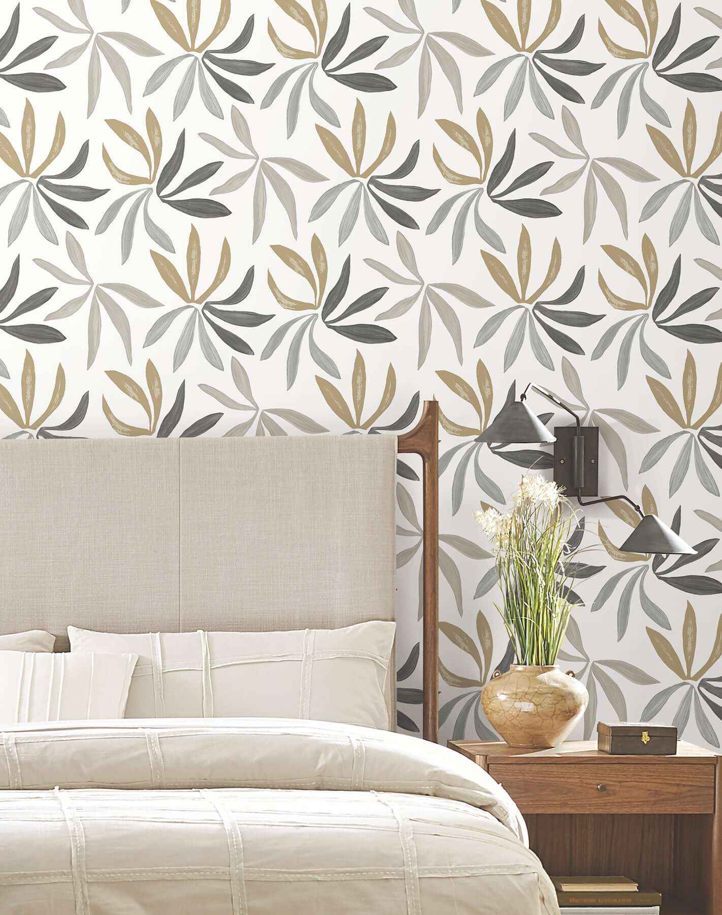 Little Garden Graphite & Gold Wallpaper - York Wallcoverings - ZM2816 - York Wallcoverings Wallpaper