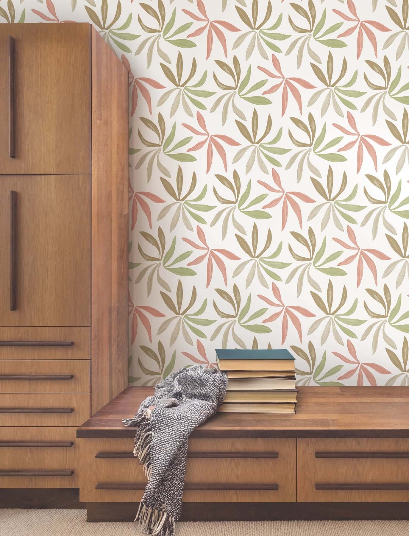 little-garden-leaf-coral-wallpaper-york-wallcoverings-zm2812 - York Wallcoverings Wallpaper