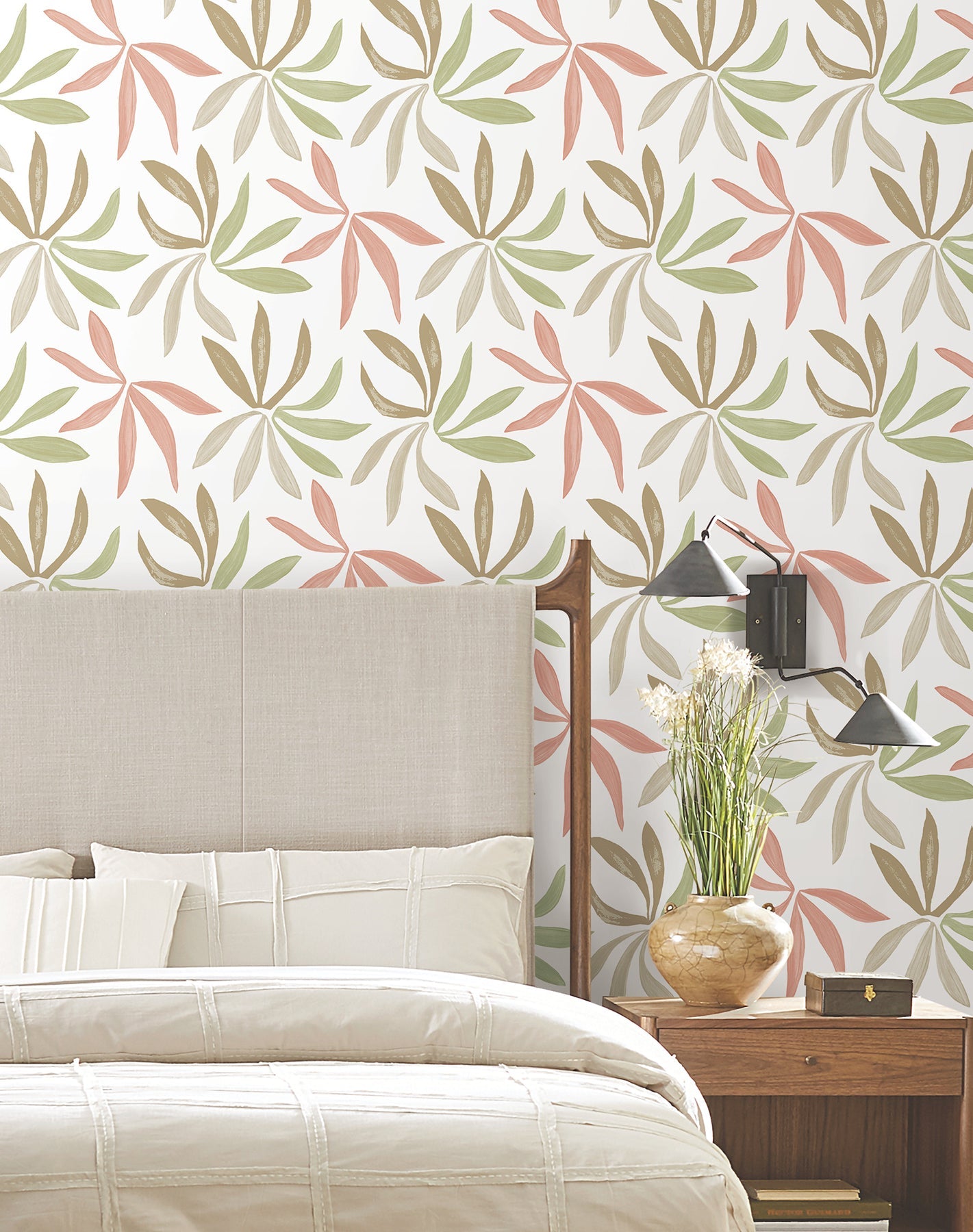 Little Garden Leaf & Coral Wallpaper - York Wallcoverings - ZM2812 - York Wallcoverings Wallpaper