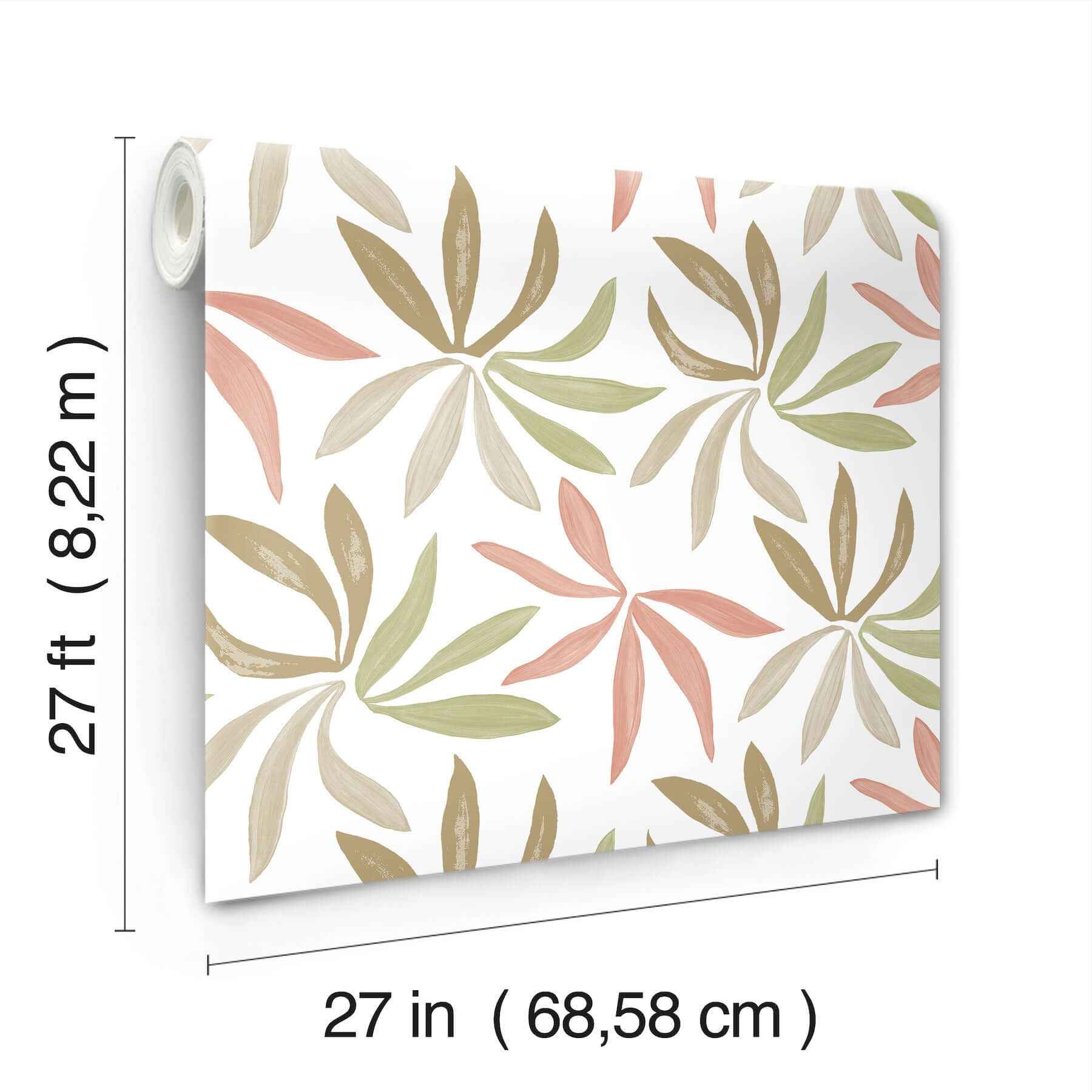 Little Garden Leaf & Coral Wallpaper - York Wallcoverings - ZM2812 - York Wallcoverings Wallpaper