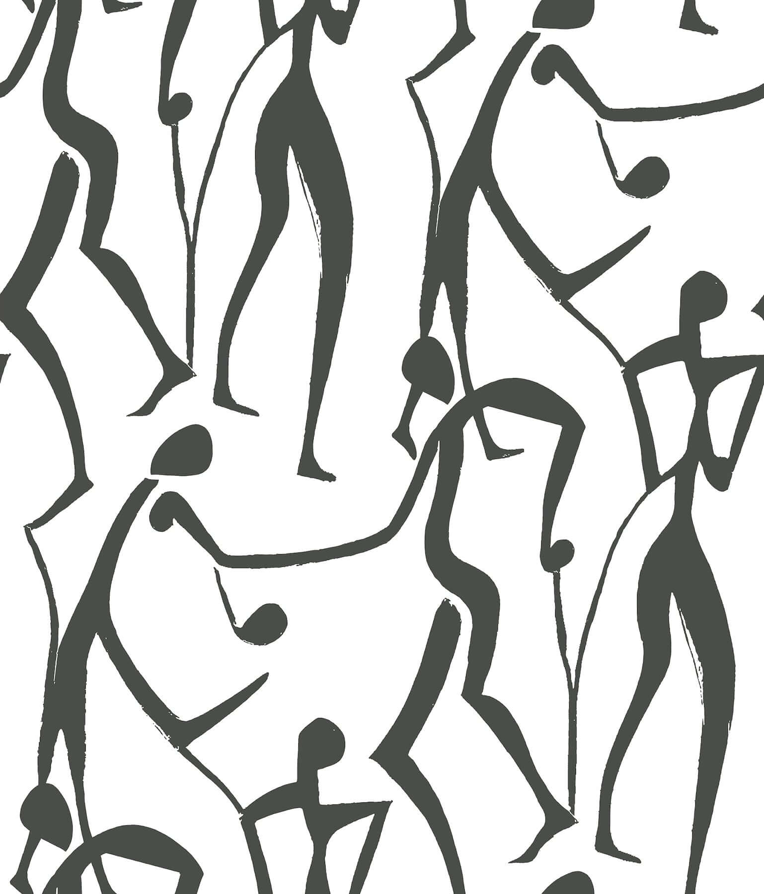 joyful-dancers-carbon-black-wallpaper-york-wallcoverings-zm2831 - York Wallcoverings Wallpaper