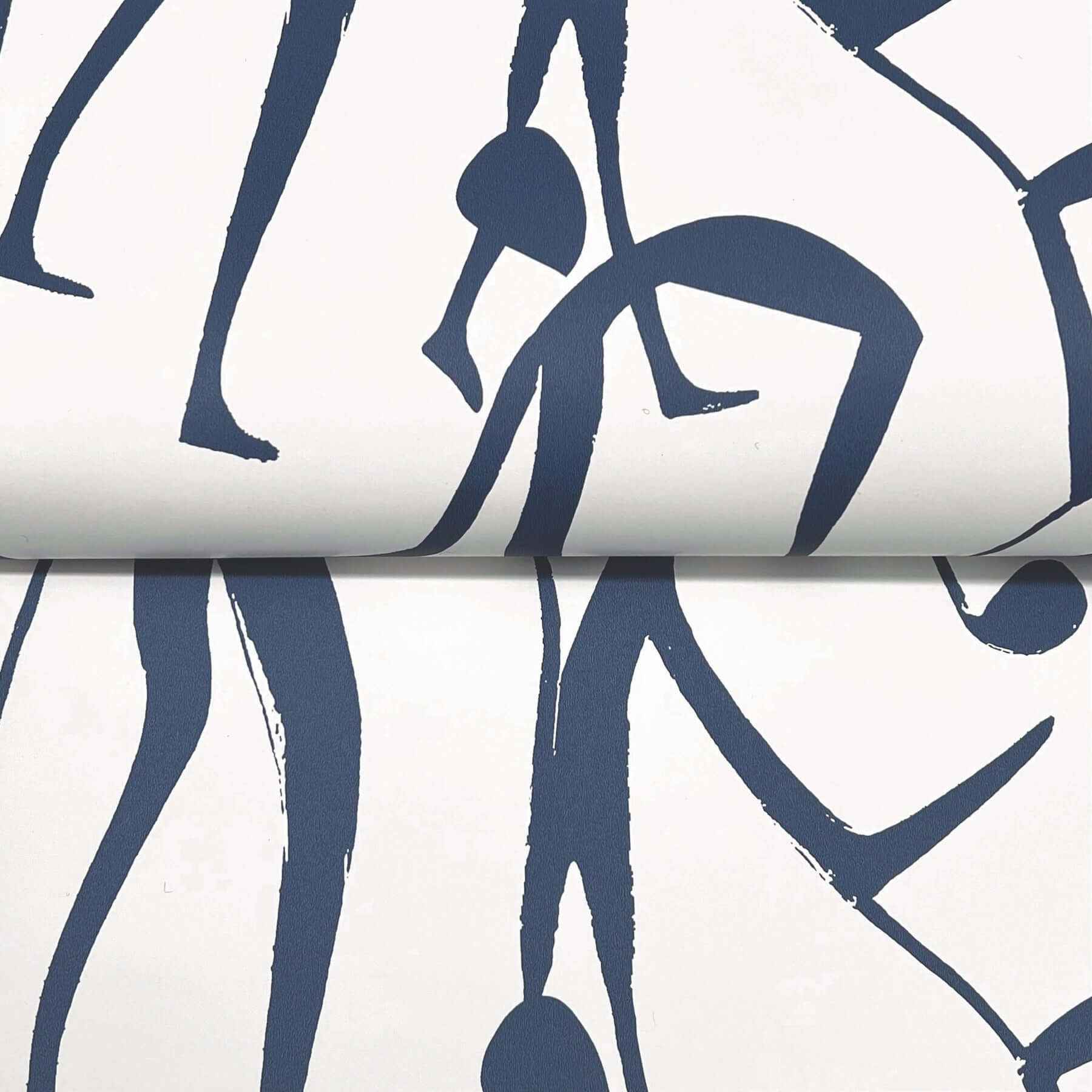 Joyful Dancers Ultramarine Wallpaper - York Wallcoverings - ZM2832 - York Wallcoverings Wallpaper