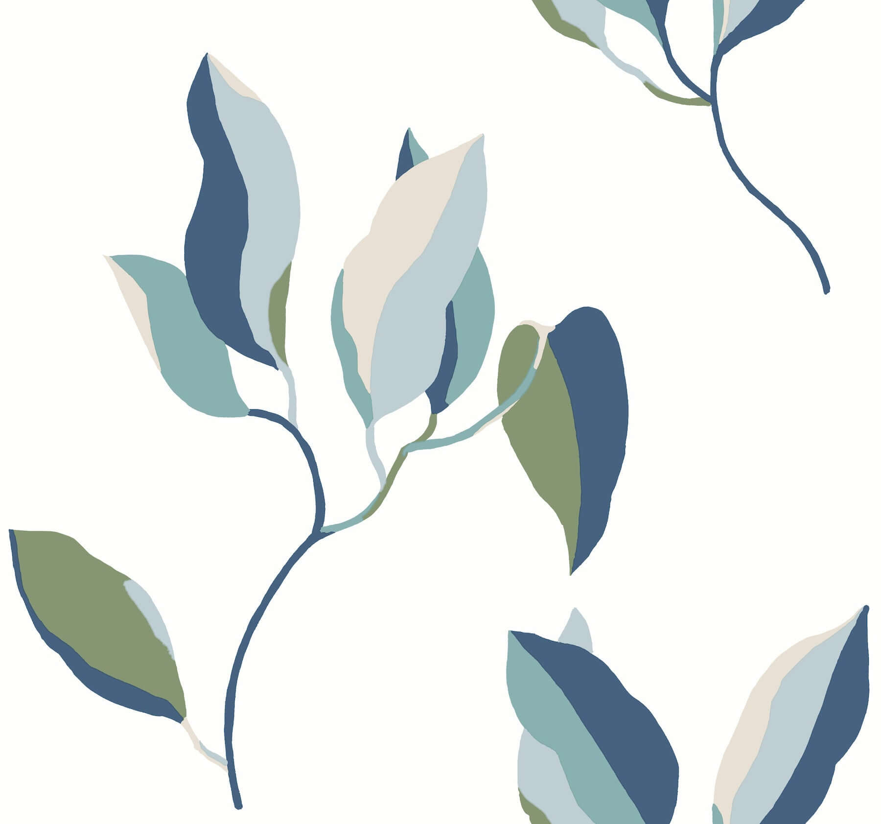 brushwork-branches-alpine-cobalt-wallpaper-york-wallcoverings-zm2871 - York Wallpaper Wallpaper