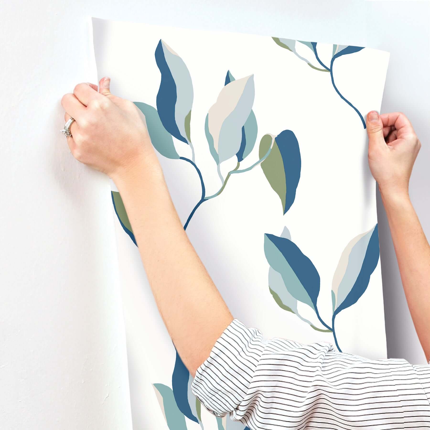 brushwork-branches-alpine-cobalt-wallpaper-york-wallcoverings-zm2871 - York Wallpaper Wallpaper