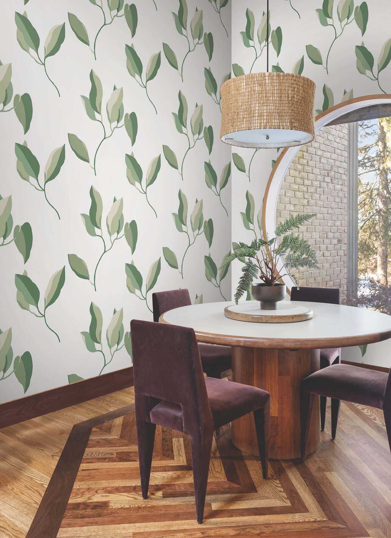 brushwork-branches-leaf-green-wallpaper-york-wallcoverings-zm2872 - York Wallcoverings Wallpaper