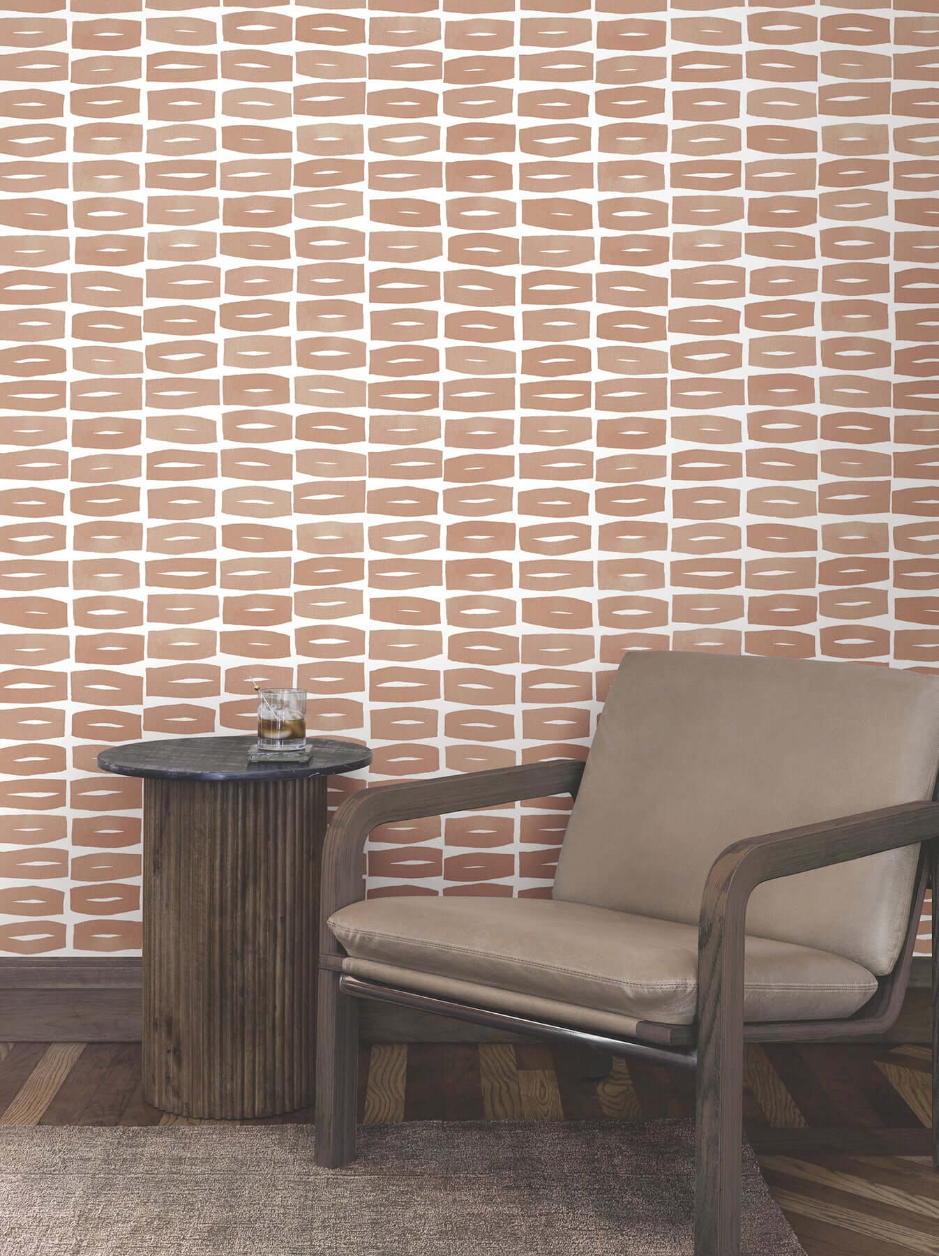 modernist-motif-terracotta-wallpaper-york-wallcoverings-zm2861 - York Wallcoverings Wallpaper