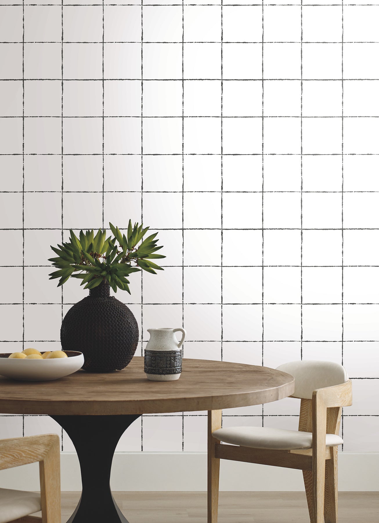 La Vitre Plaid Carbon Black Wallpaper - York Wallcoverings - ZM2854 - York Wallcoverings Wallpaper