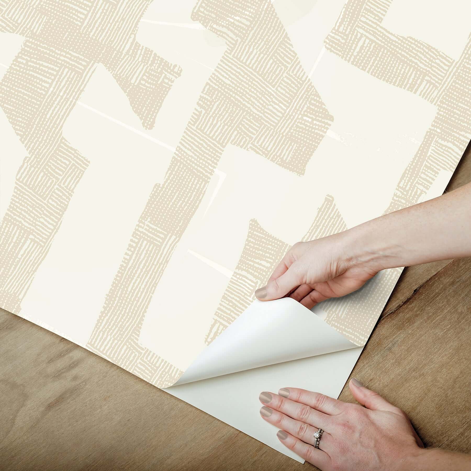 tribe-caramel-cream-premium-peel-stick-wallpaper-york-wallcoverings-psw1670rl - York Wallcoverings Wallpaper