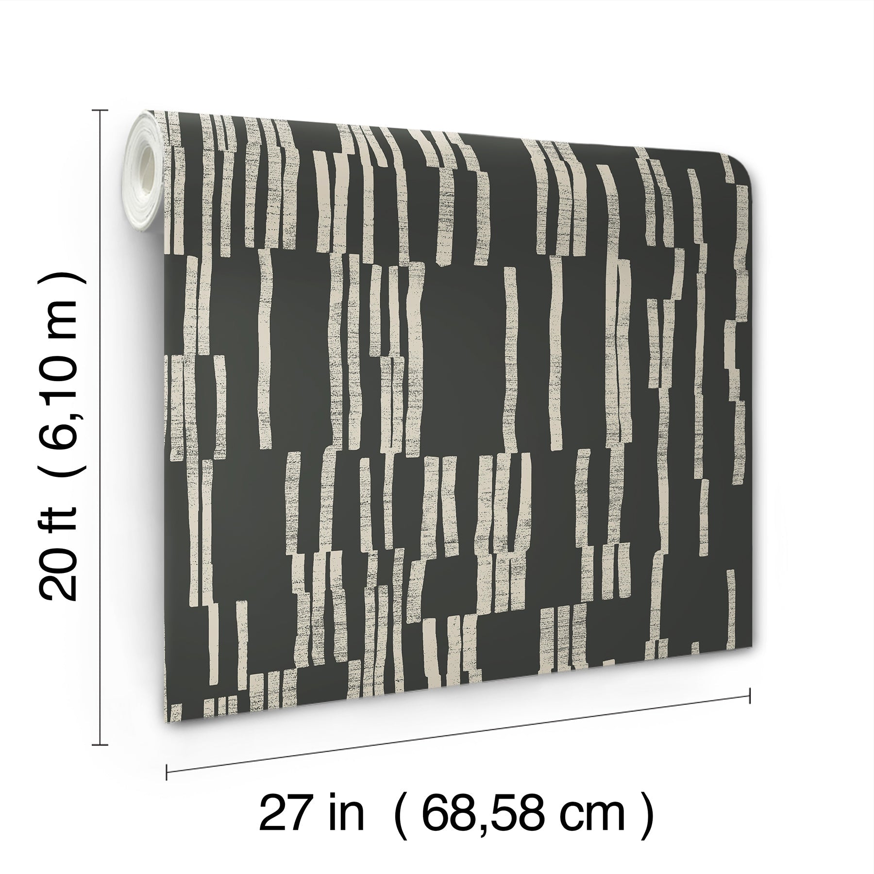 Koso Black & Taupe Premium Peel + Stick Wallpaper - York Wallcoverings - PSW1663RL - York Wallcoverings Wallpaper