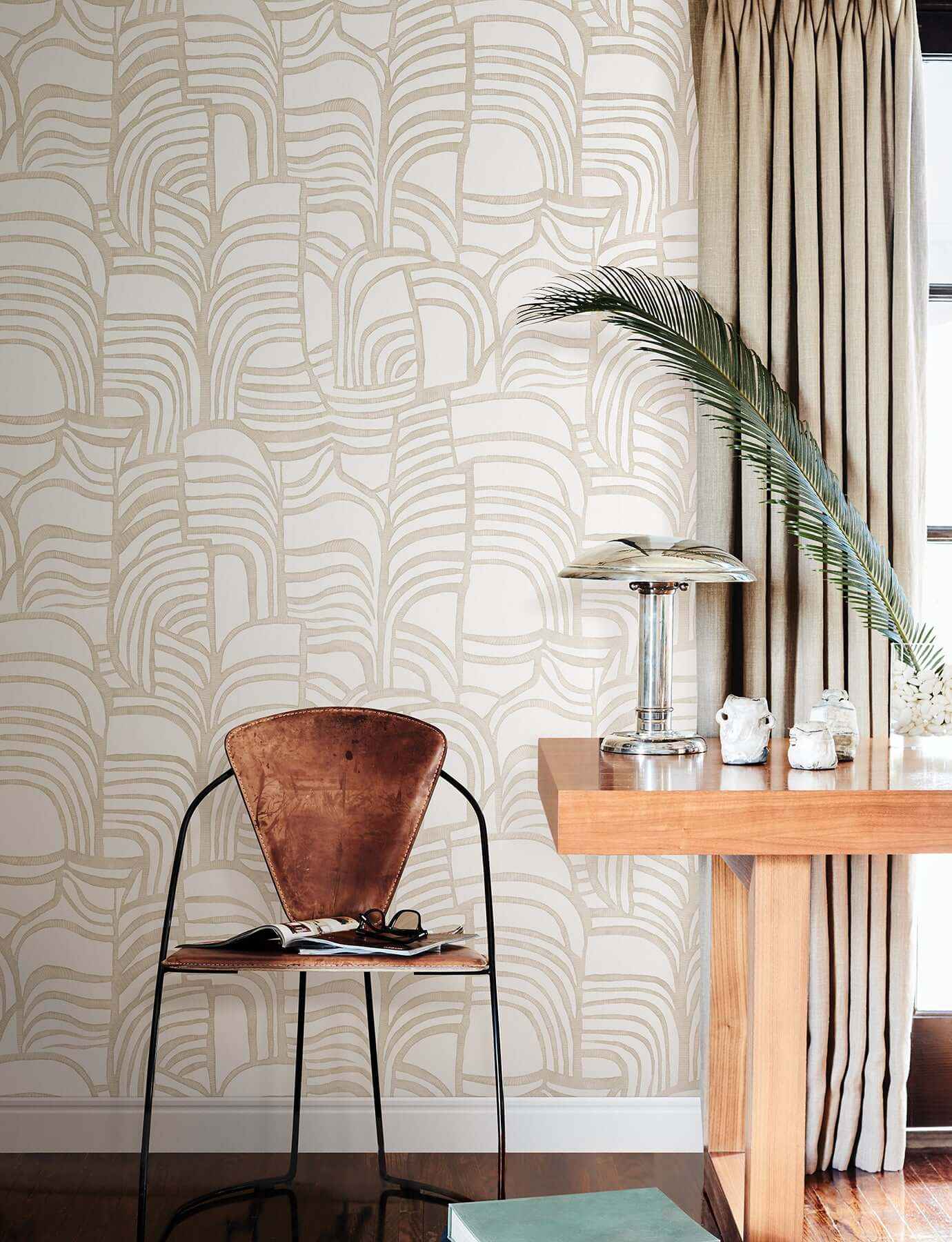Featherwork Linen Premium Peel + Stick Wallpaper - York Wallcoverings - PSW1658RL