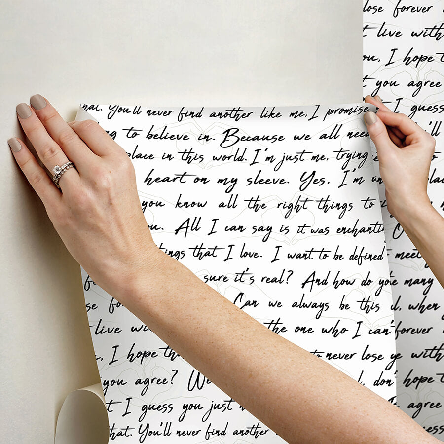 love-letters-ink-peel-and-stick-wallpaper-york-wallcoverings-rmws1251 - York Wallcoverings Wallpaper