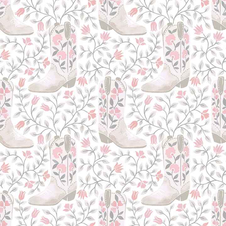 Cowgirl Like Me Pink Peel and Stick Wallpaper - York Wallcoverings - RMWS1259 - York Wallcoverings Wallpaper