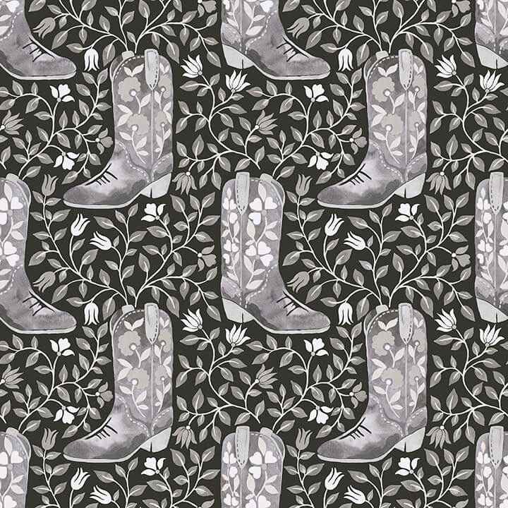 Cowgirl Like Me Black Peel and Stick Wallpaper - York Wallcoverings - RMWS1264 - York Wallcoverings Wallpaper