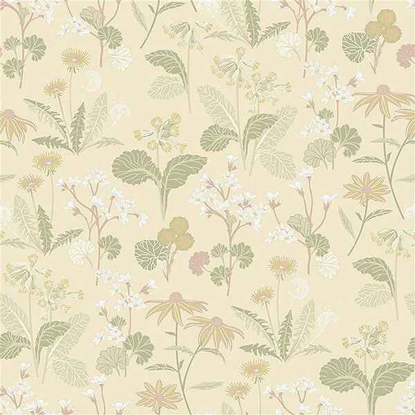 Magdalena Light Yellow Dandelion Wallpaper - York Wallcoverings - 4080-92135 - York Wallcoverings Wallpaper