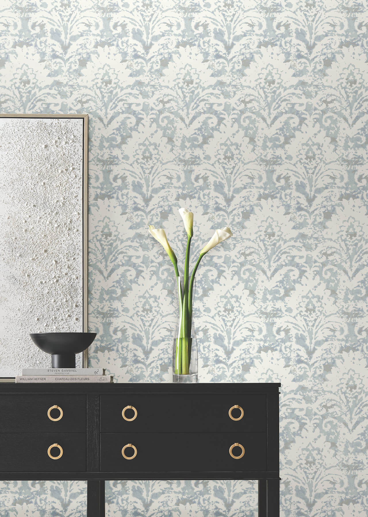 velvet-crush-damask-blue-pearl-wallpaper-york-wallcoverings-df3335 - York Wallcoverings Wallpaper