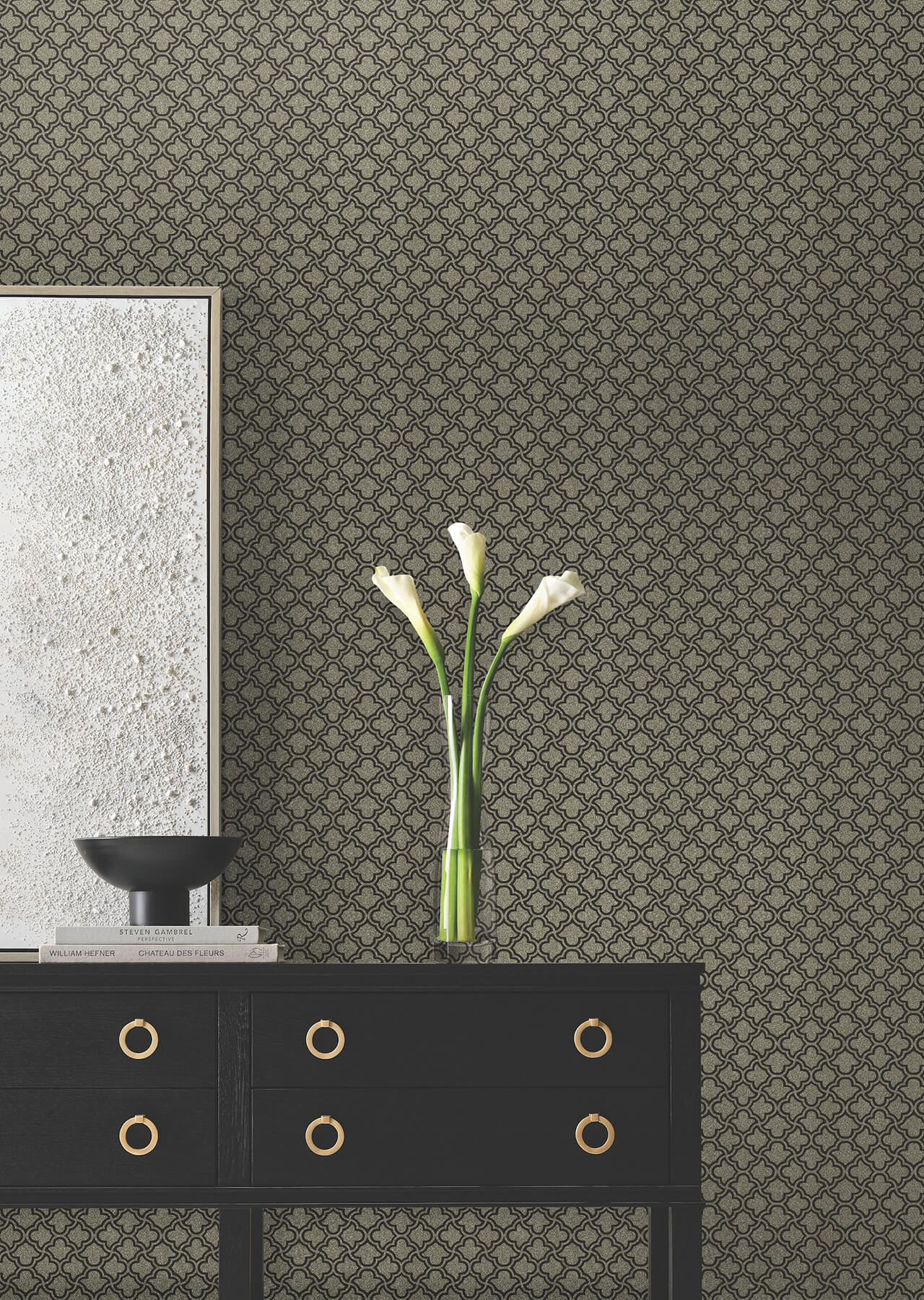 uptown-glam-black-gold-wallpaper-york-wallcoverings-df3336 - York Wallcoverings Wallpaper
