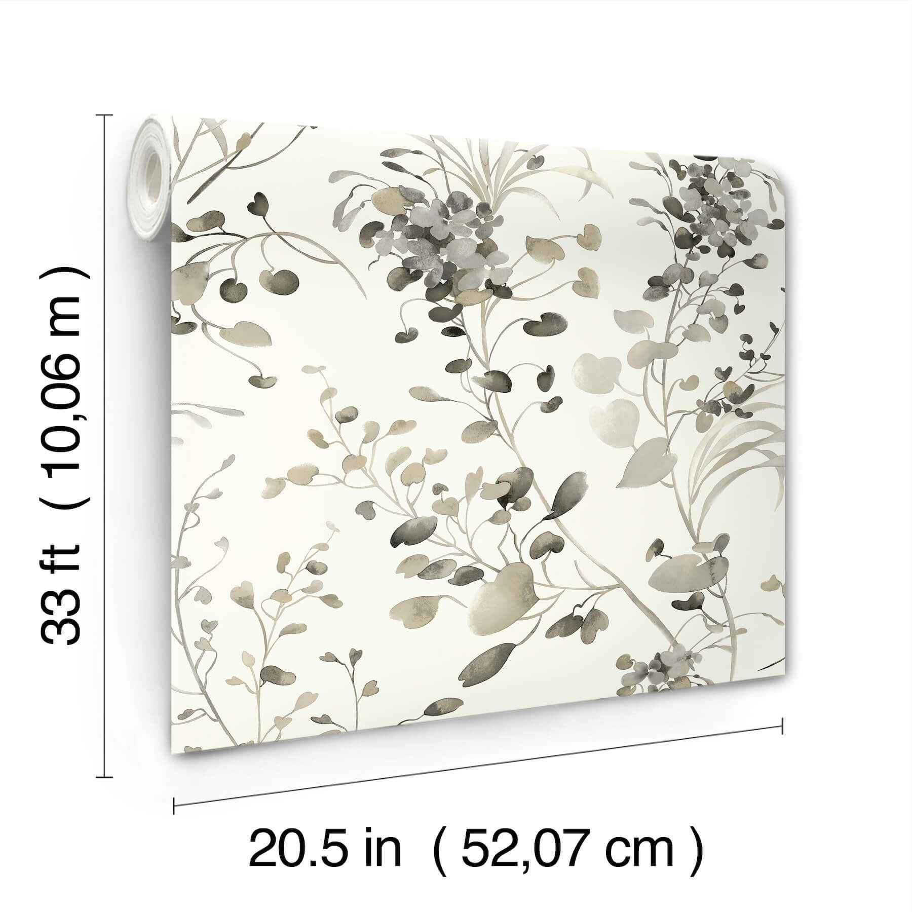 Spring Whispers Charcoal Wallpaper - York Wallcoverings - DF3342 - York Wallcoverings Wallpaper