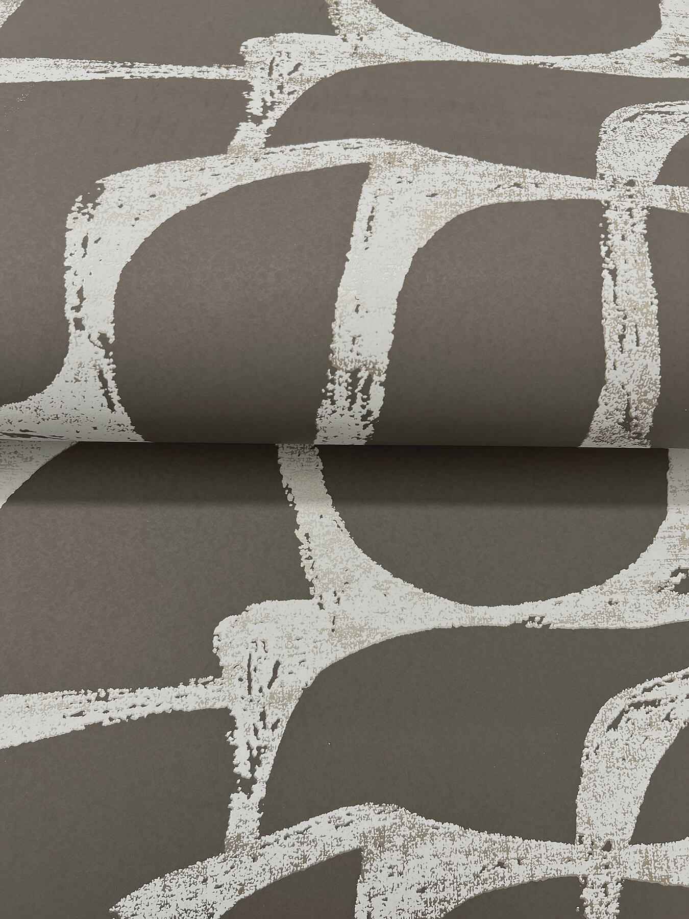 Craftsman Geometric Mocha Wallpaper - York Wallcoverings - DF3355 - York Wallcoverings Wallpaper