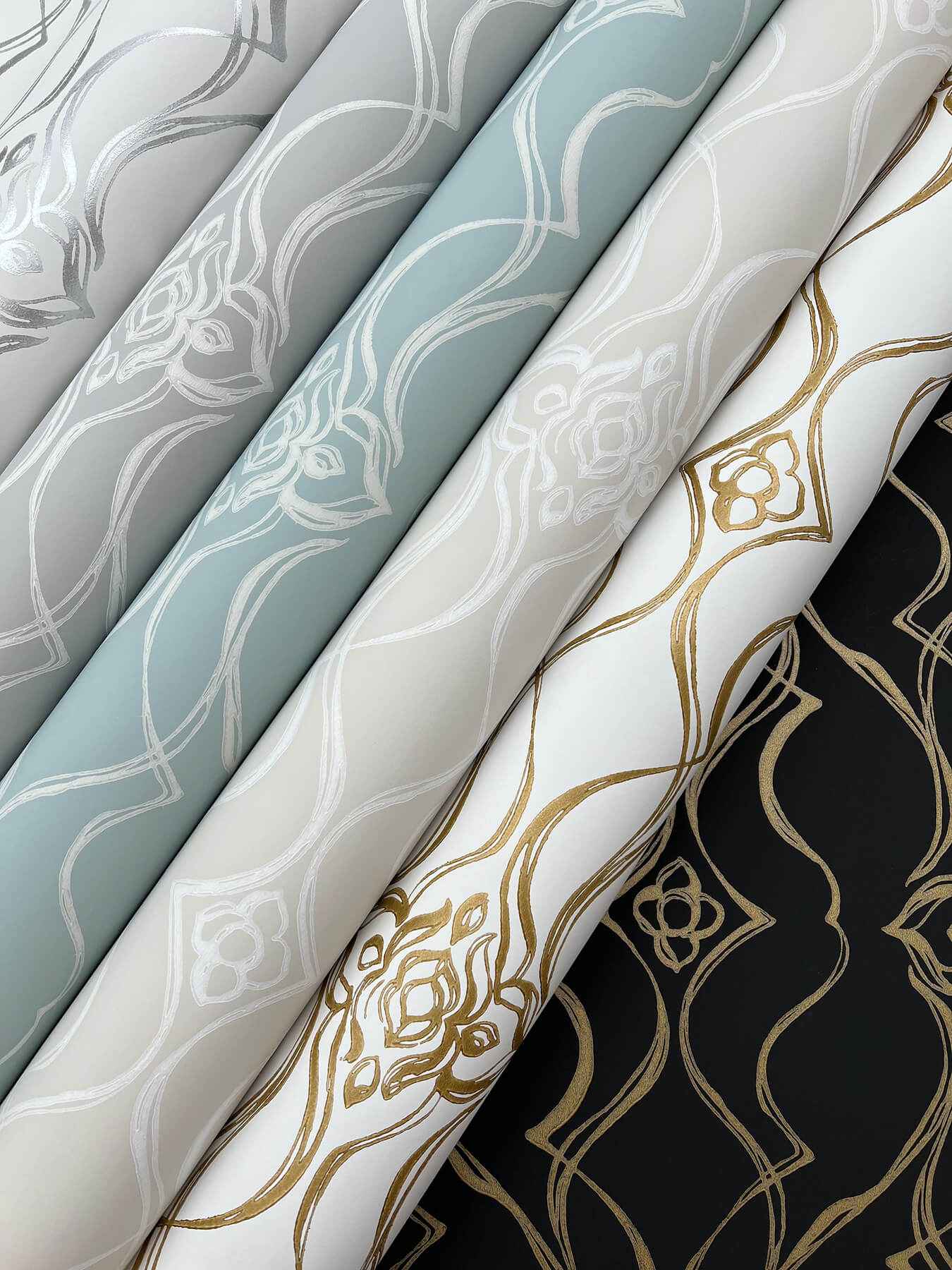 Pirouette White & Gold Wallpaper - York Wallcoverings - DF3372 - York Wallcoverings Wallpaper