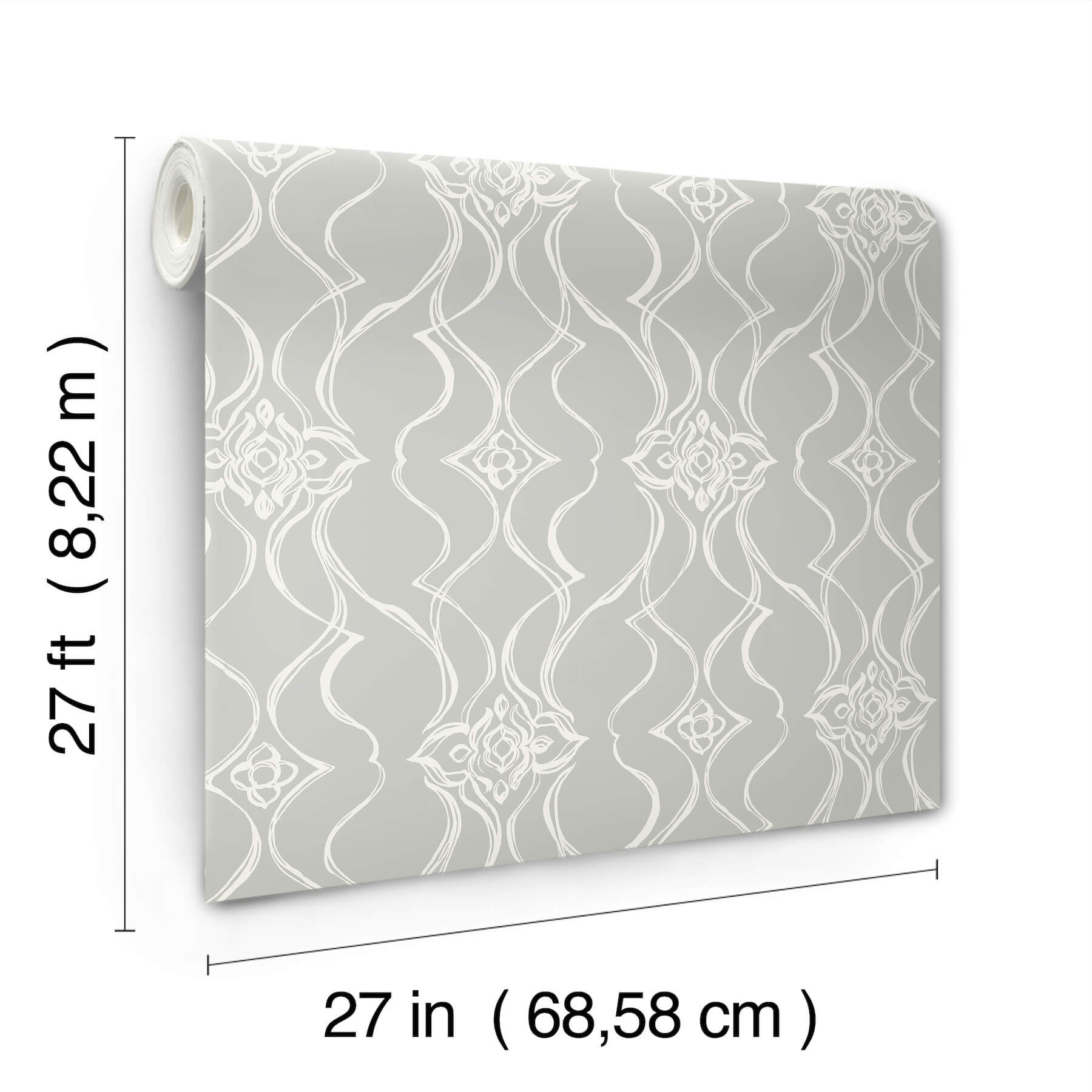 pirouette-grey-wallpaper-york-wallcoverings-df3374 - York Wallcoverings Wallpaper