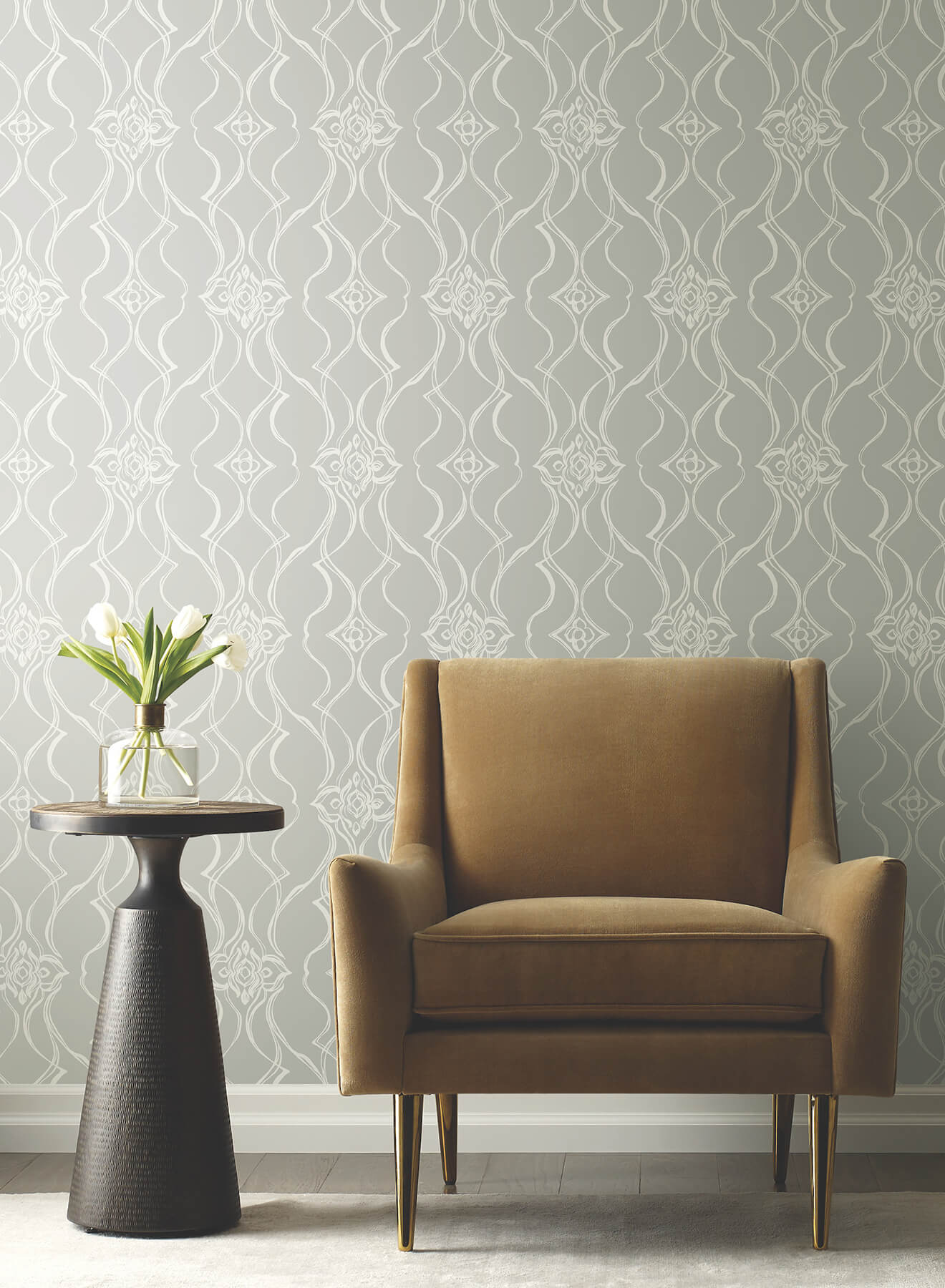 pirouette-grey-wallpaper-york-wallcoverings-df3374 - York Wallcoverings Wallpaper