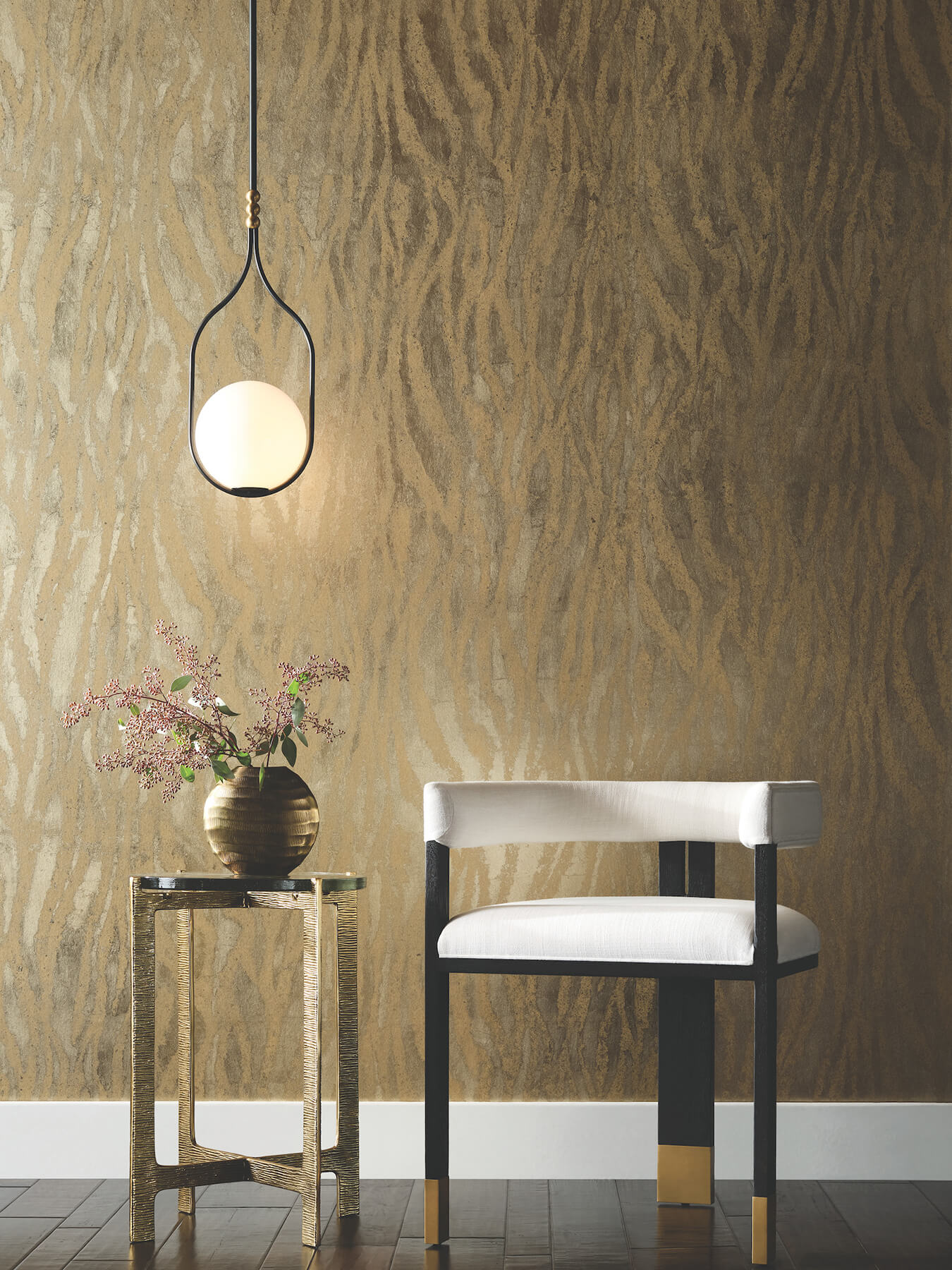zebra-chic-antique-gold-wallpaper-york-wallcoverings-df3391 - York Wallcoverings Wallpaper