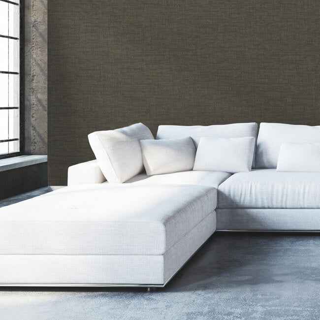 Lea Lux Textile Wallcovering Brownsilver - York Wallcoverings - HW3611R - York Wallcoverings Wallpaper