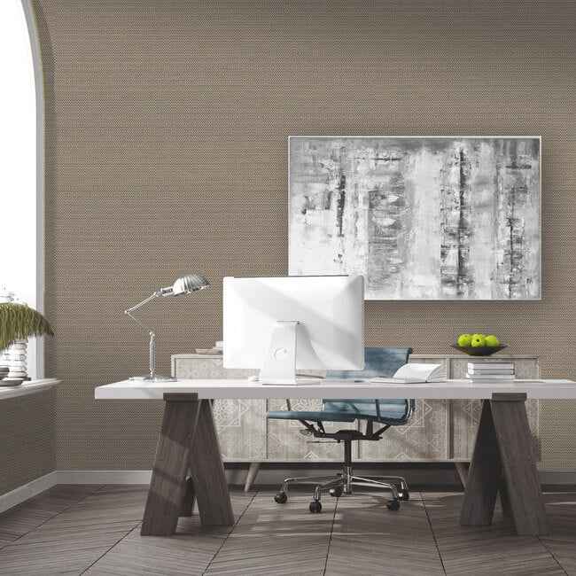 Pueblo Textile Wallcovering Taupe Gray - York Wallcoverings - HW3519R - York Wallcoverings Wallpaper