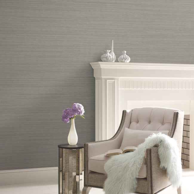 Silk Weave Textile Wallcovering Cloudy Gray - York Wallcoverings - HW3568R - York Wallcoverings Wallpaper