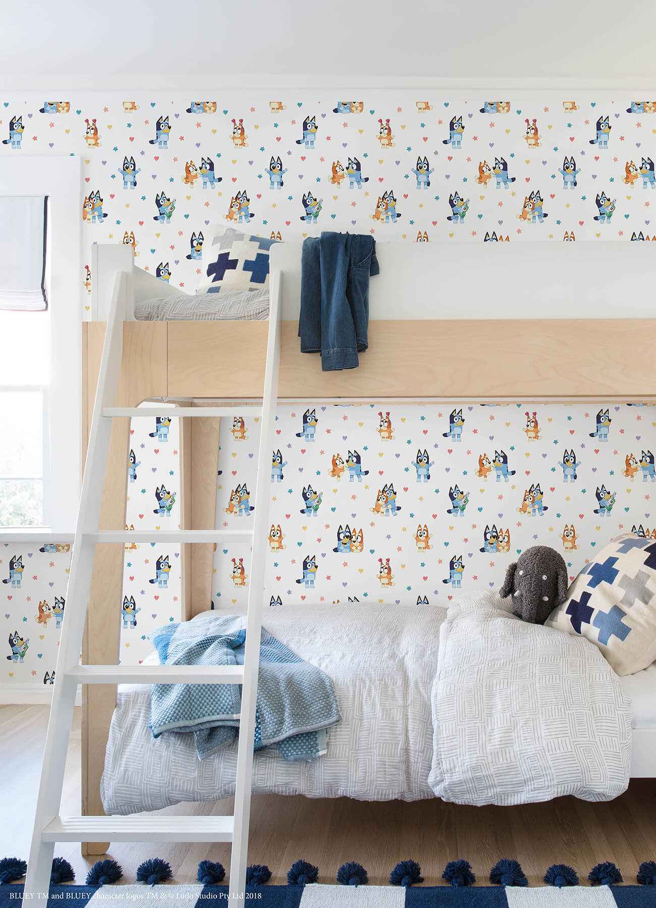 Bluey Bingo Hearts Multicolor Peel and Stick Wallpaper - York Wallcoverings - RMWS1307 - York Wallcoverings Wallpaper