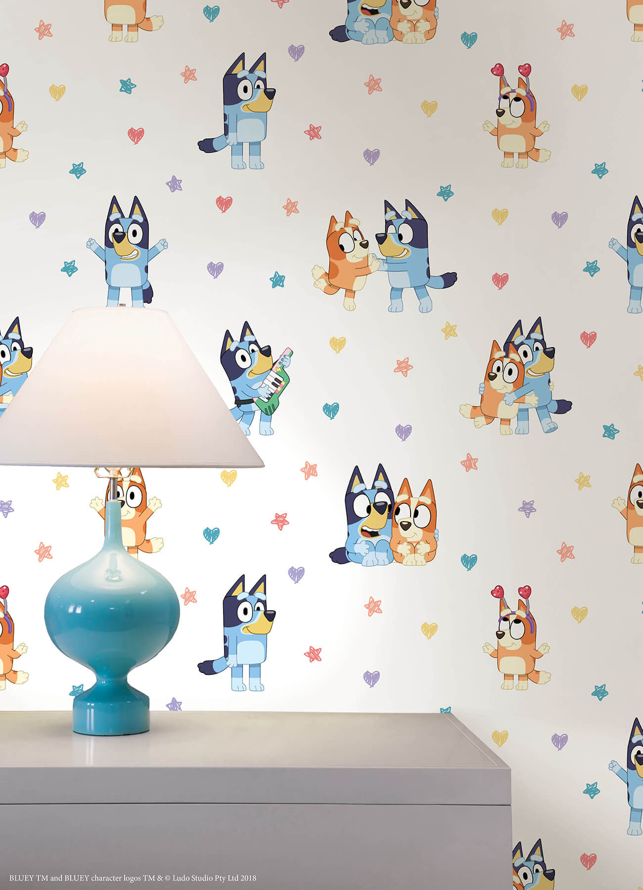 bluey-bingo-hearts-multicolor-peel-and-stick-wallpaper-york-wallcoverings-rmws1307 - York Wallcoverings Wallpaper