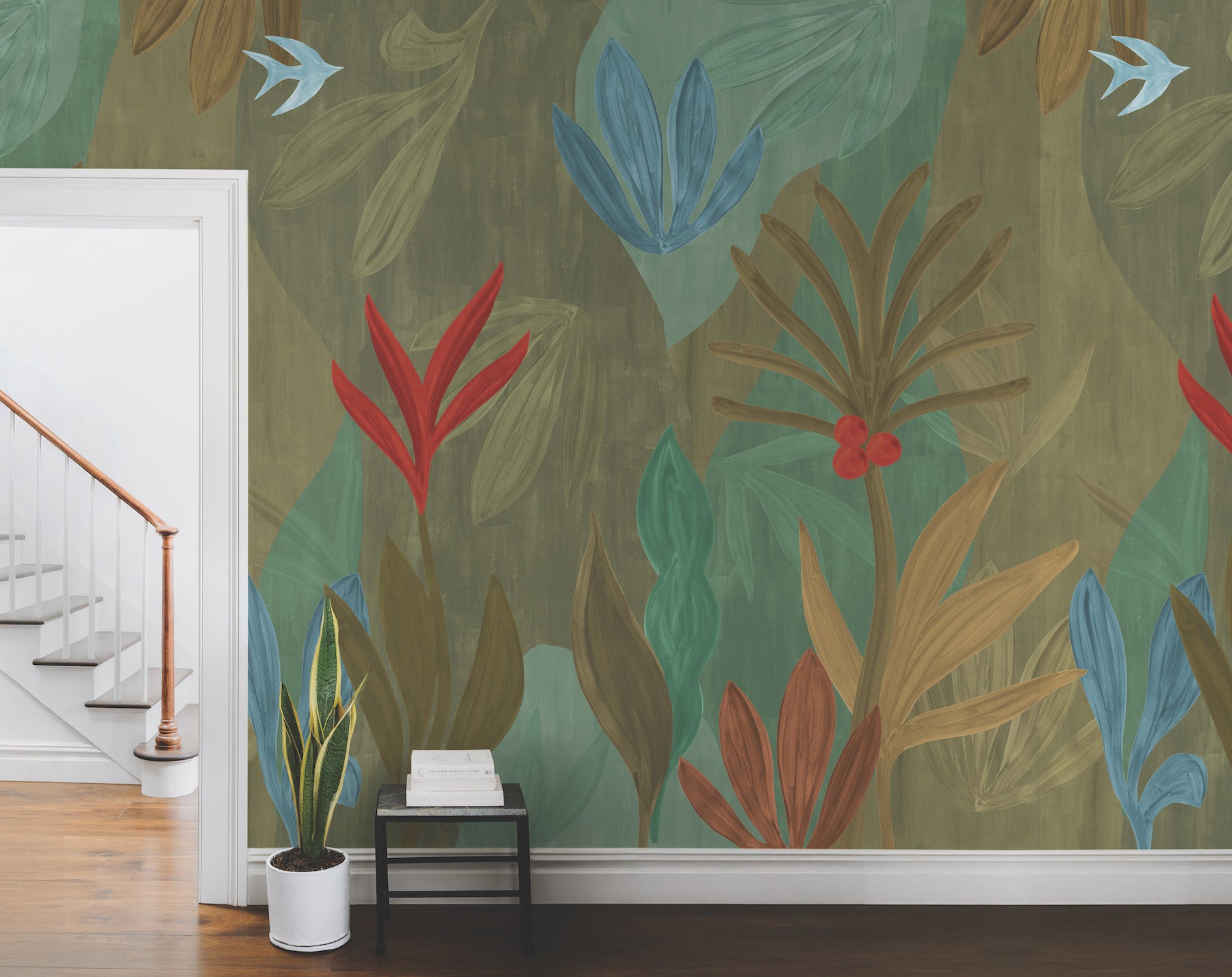 Chambord Gardens Leaf & Olive Wall Mural - York Wallcoverings - ZM2847M - York Wallcoverings Wallpaper
