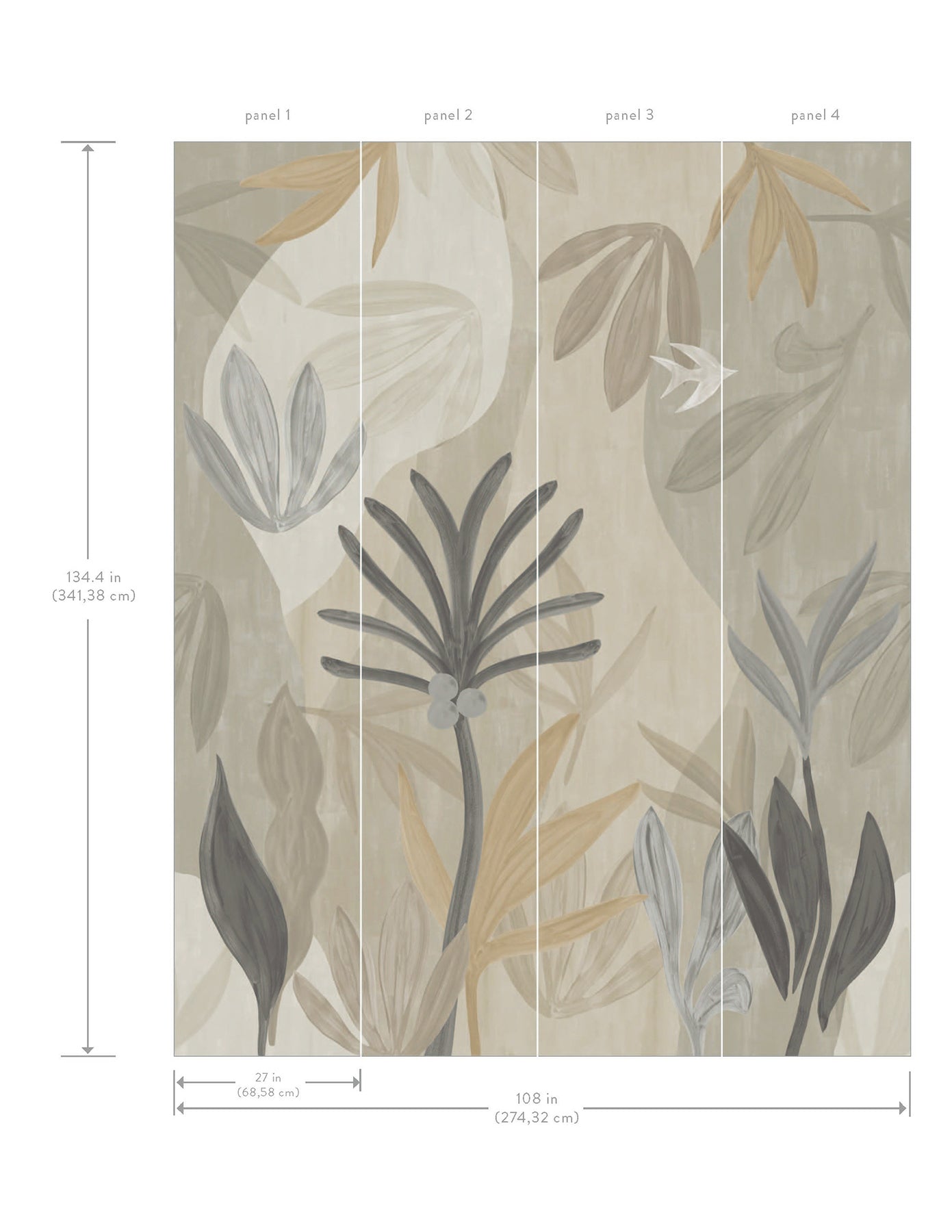 chambord-gardens-graphite-carbon-wall-mural-york-wallcoverings-zm2848m - York Wallcoverings Wallpaper