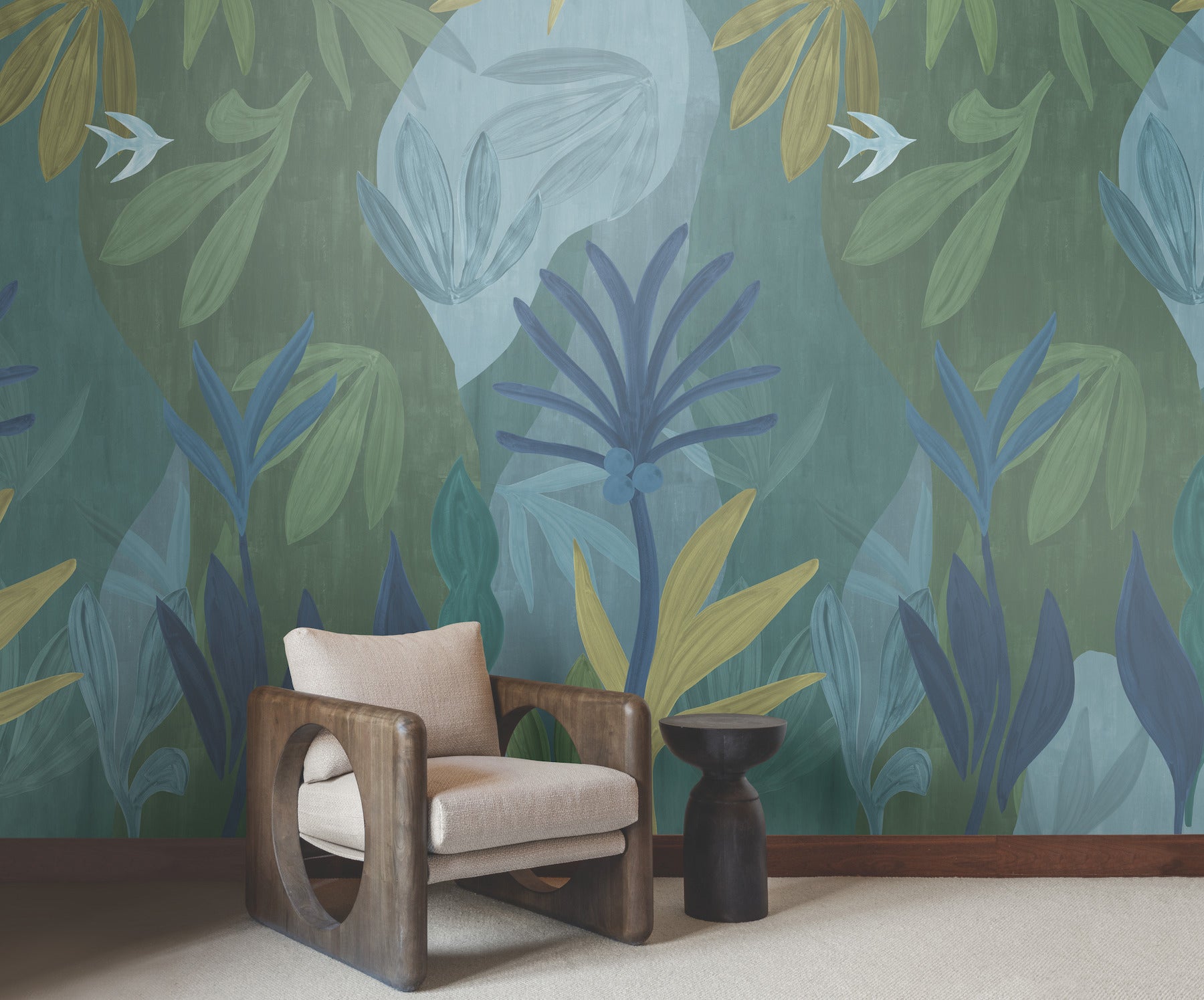 Chambord Gardens Ultramarine Wall Mural - York Wallcoverings - ZM2849M - York Wallcoverings Wallpaper