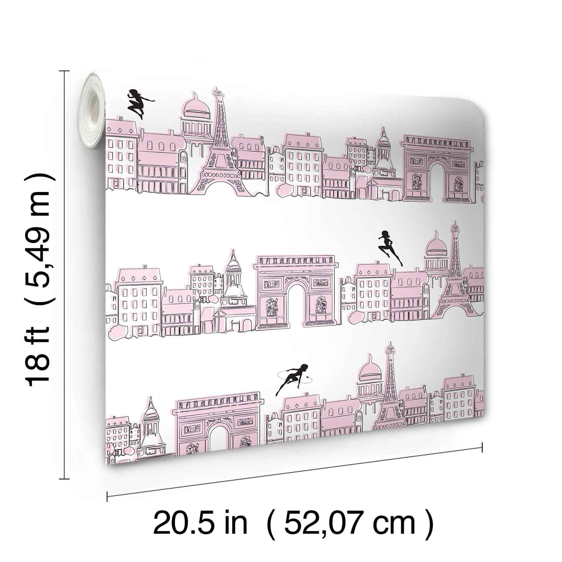 Miraculous Ladybug Charming Paris Pink Peel and Stick Wallpaper - York Wallcoverings - RMWS1302 - York Wallcoverings Wallpaper